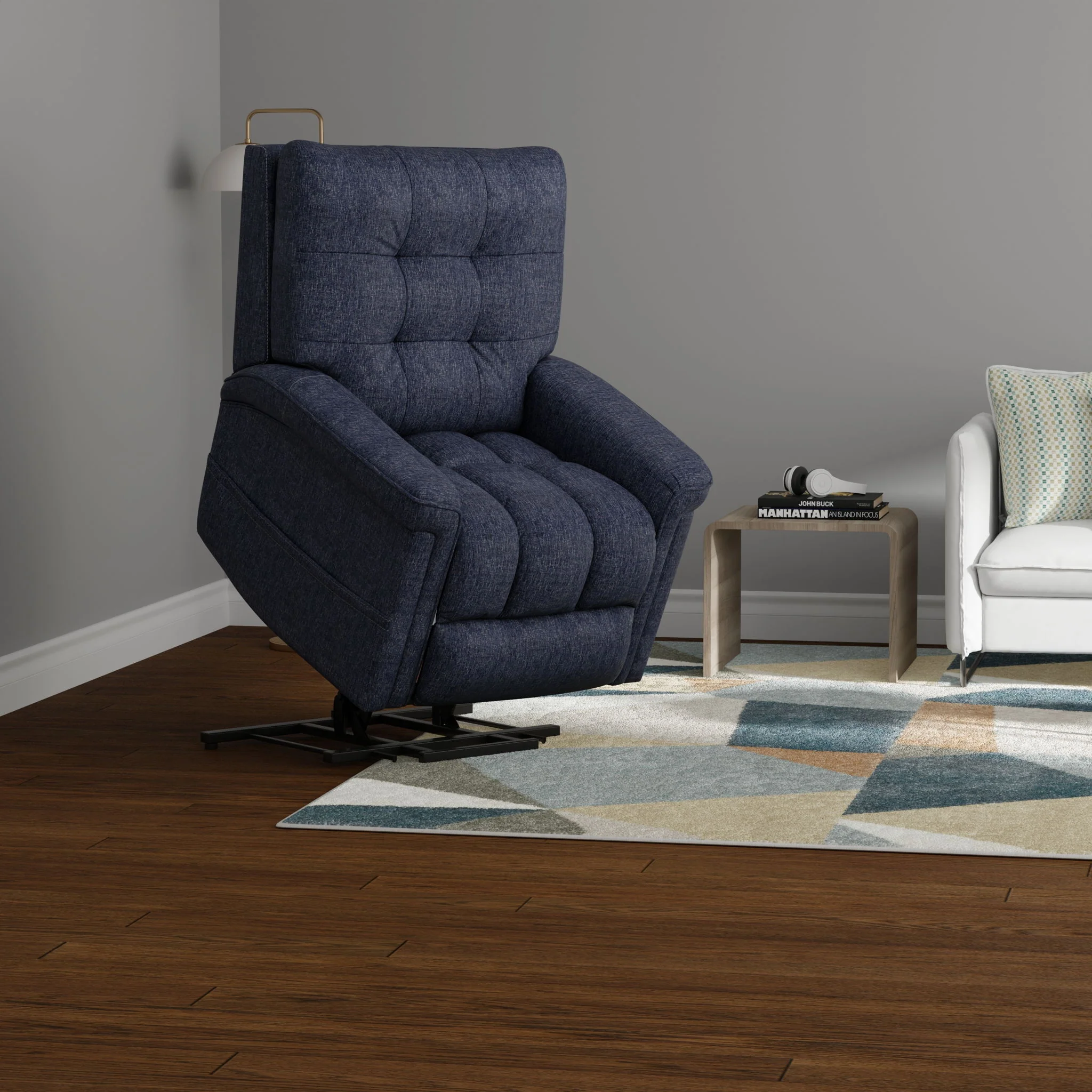 Velour - Power Lift Chair - Blue - Image 6