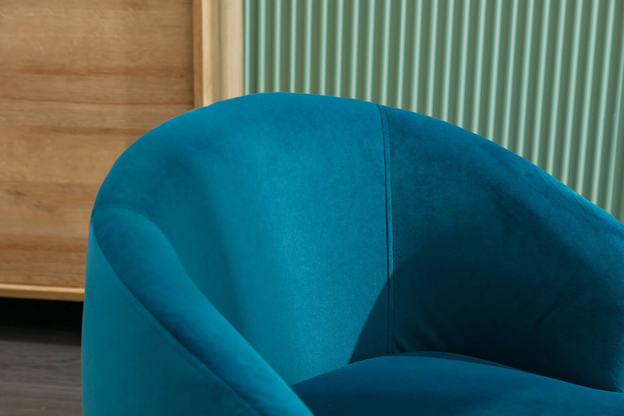 Swivel Accent Armchair Barrel Chair With Powder Coating Metal Ring - Image 8