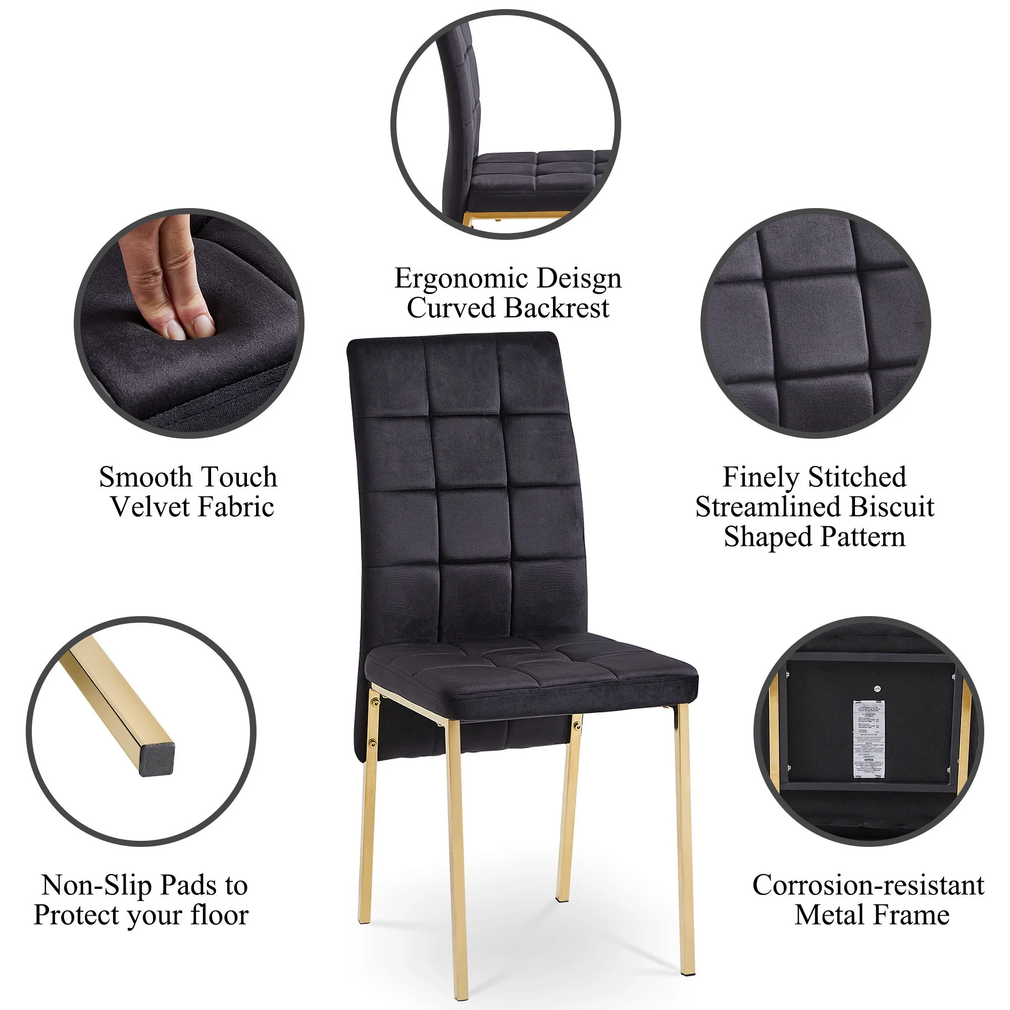 High Back Nordic Dining Chair Modern Chair With Color Legs - Image 10