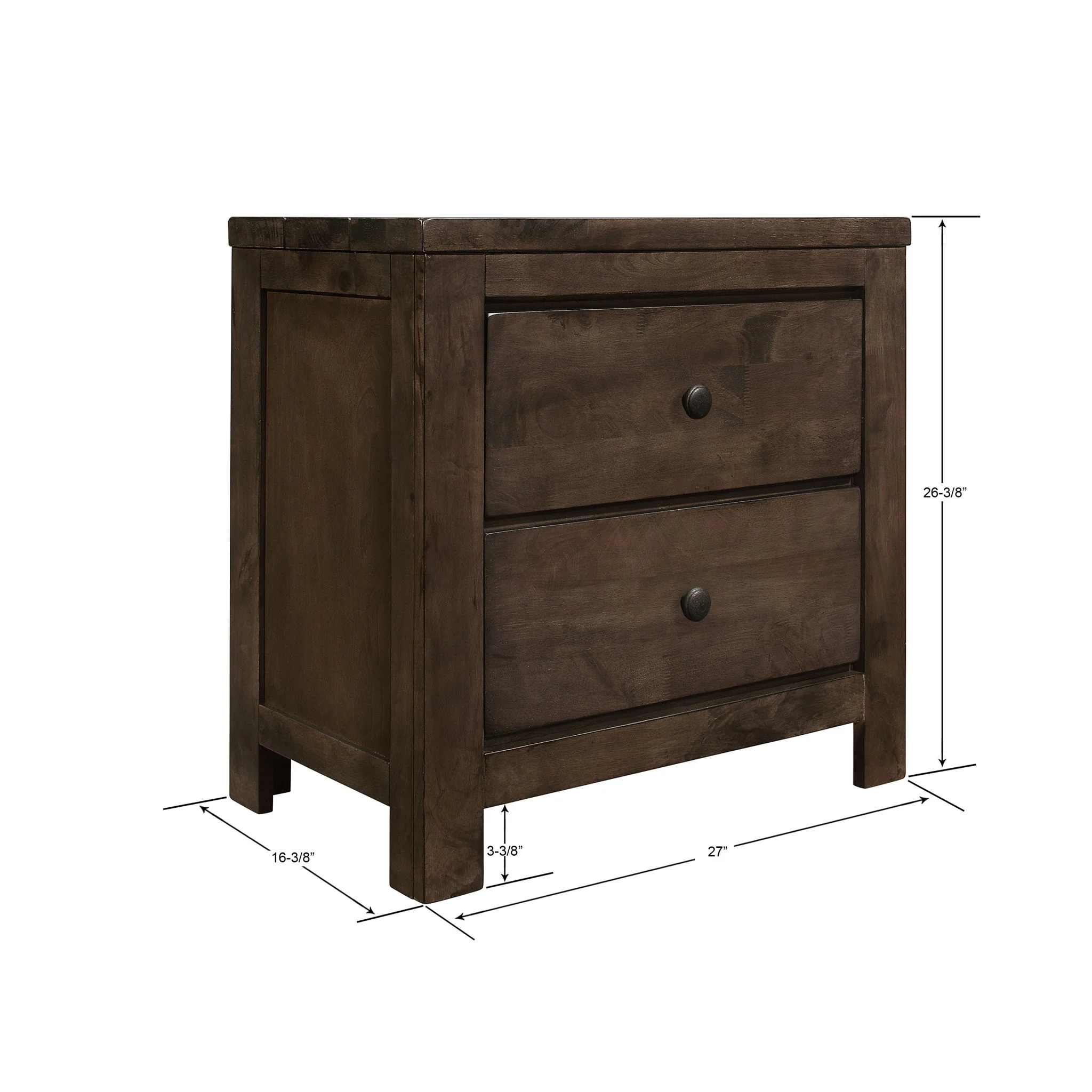 2 Drawer Nightstand - Brown - Image 5