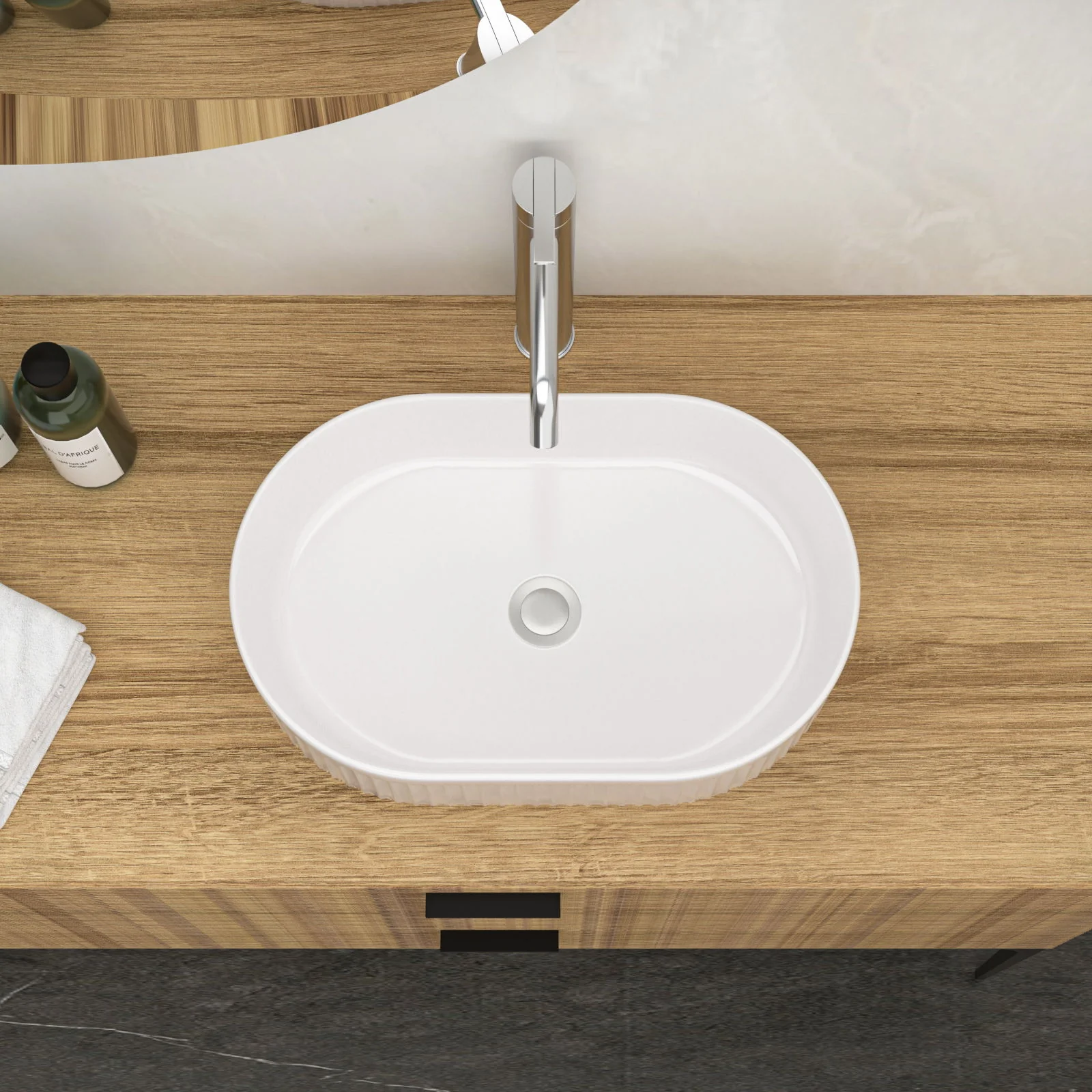 Vessel Oval Bathroom Sink - White - Image 4
