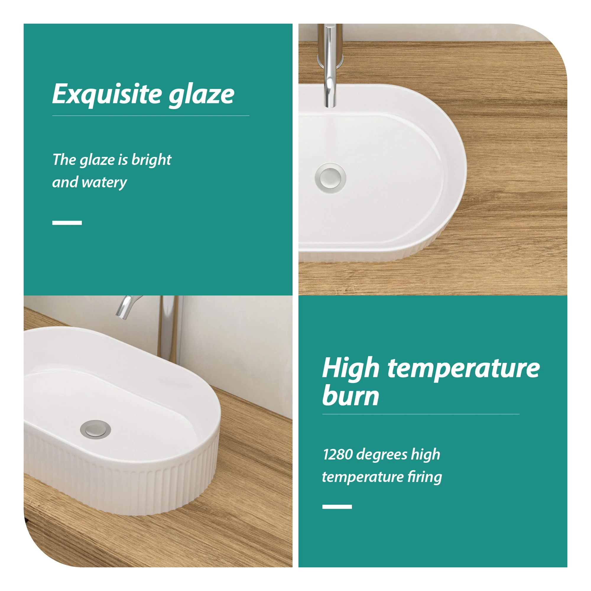 Vessel Oval Bathroom Sink - White - Image 8