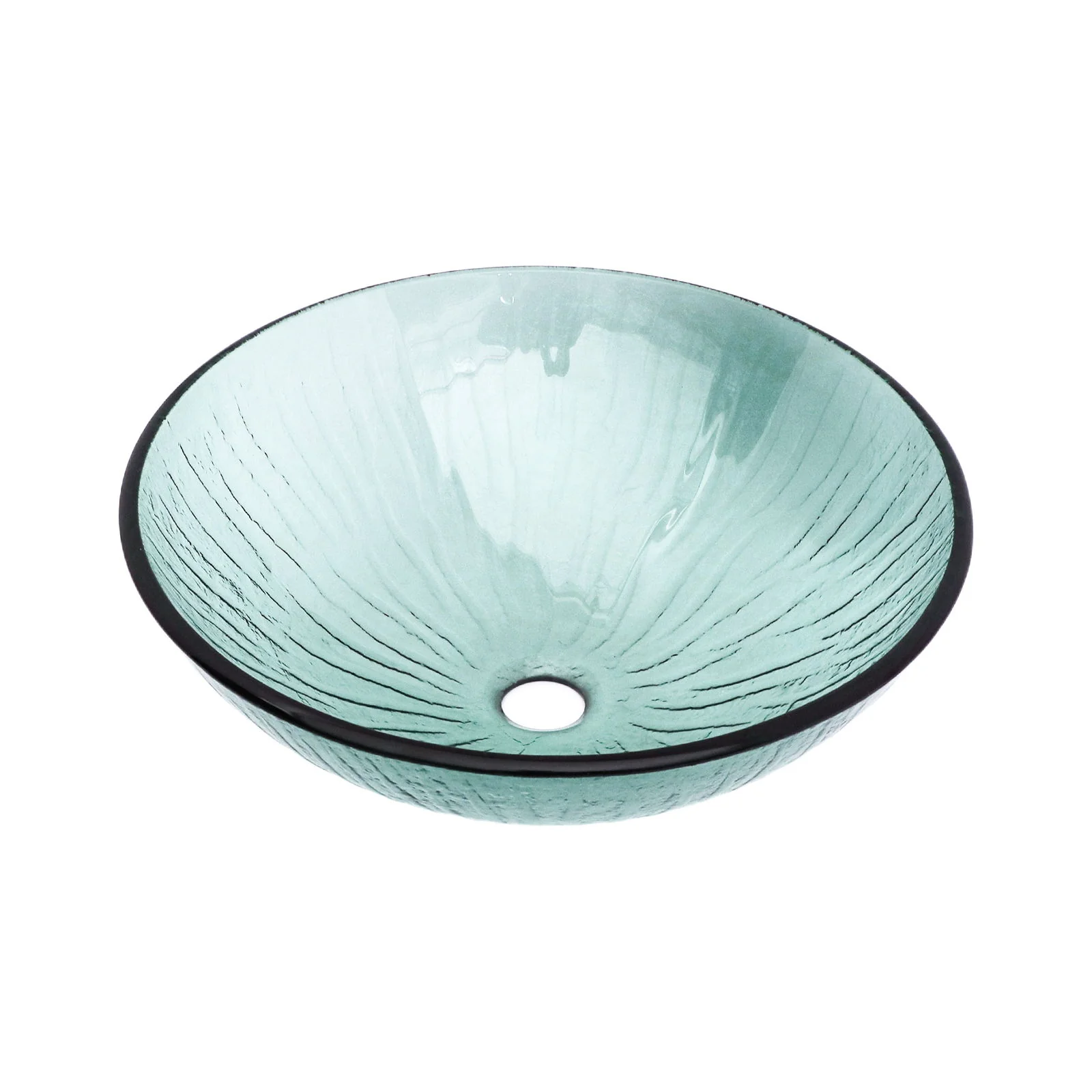 Vessel Sink With Trim, Round Bowl, Pop Up Drain (No Faucet) - Green - Image 3