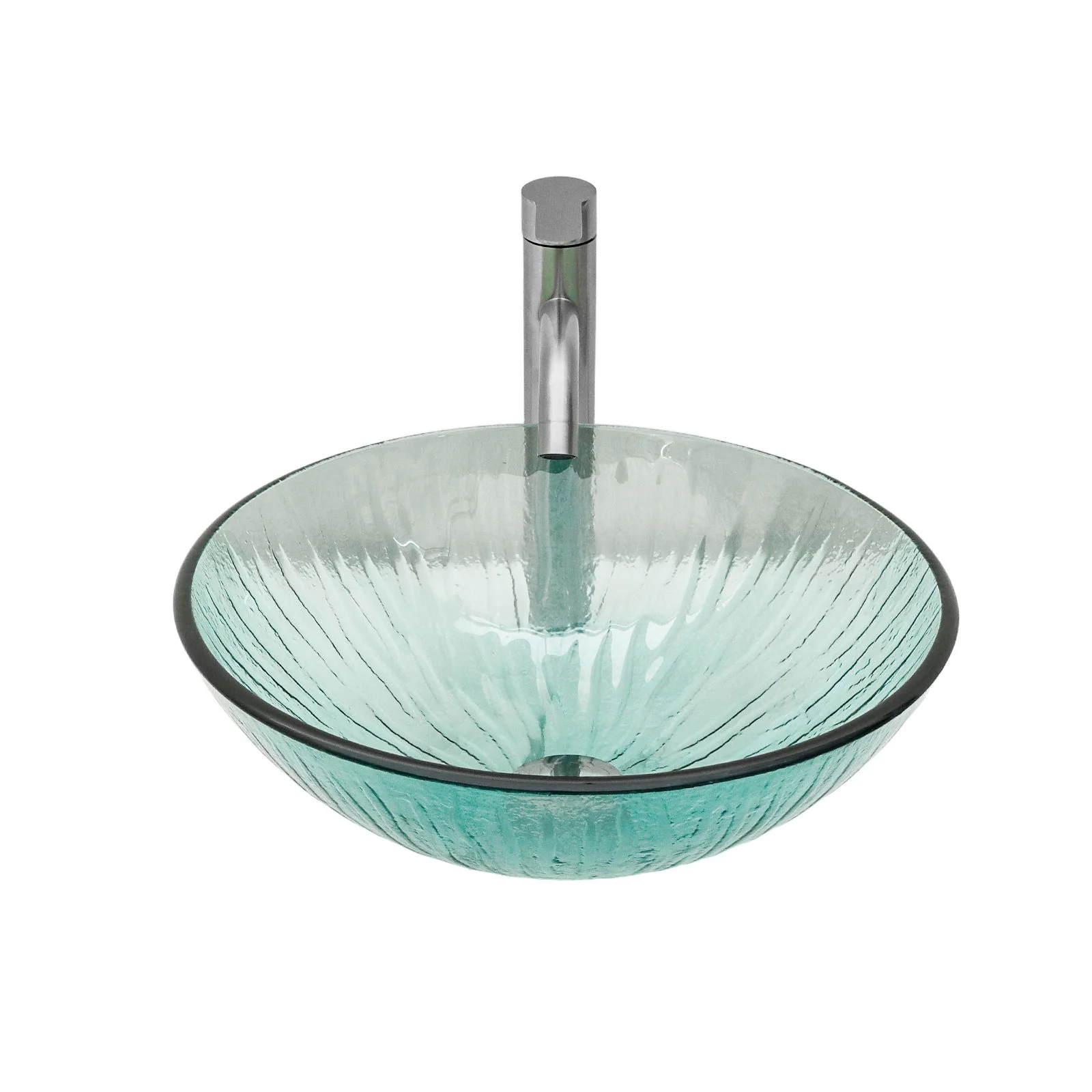 Vessel Sink With Trim, Round Bowl, Pop Up Drain (No Faucet) - Green - Image 4