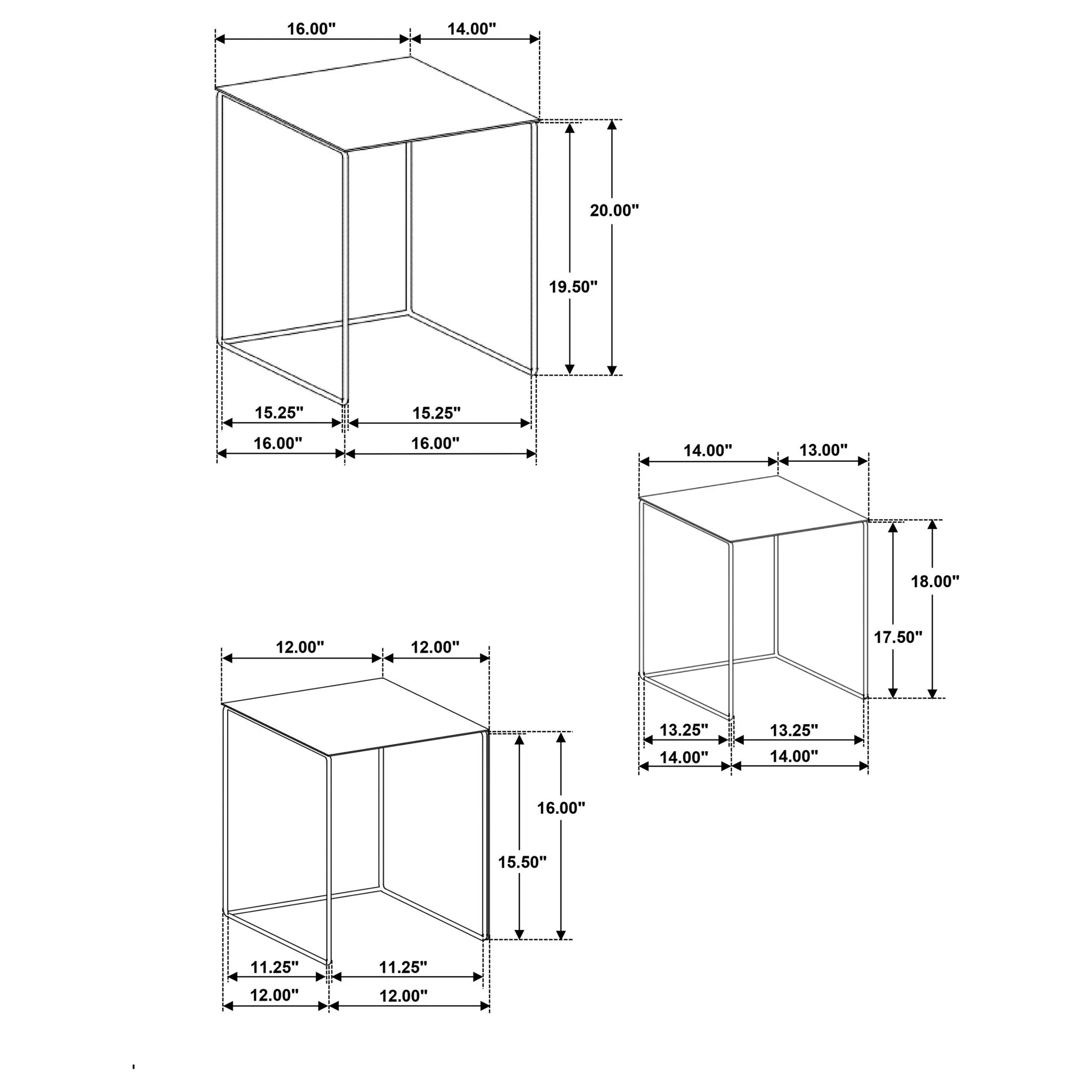 Vestal - 3 Piece Rectangular Nesting Table Set - Gray - Image 5