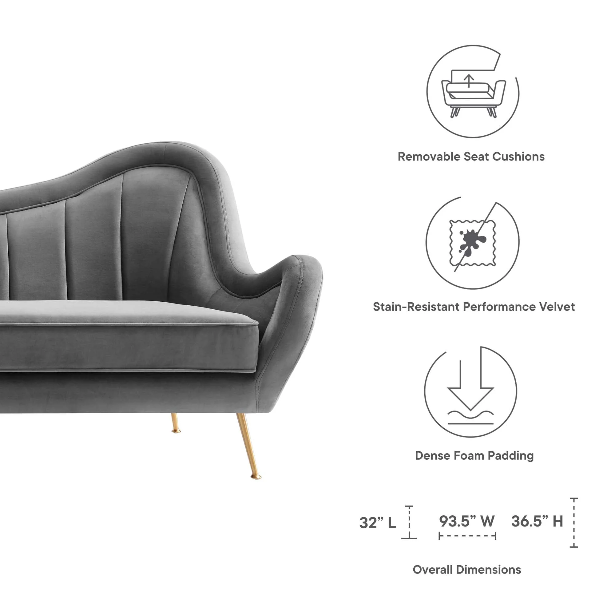 Victorian Channel Tufted Performance Velvet Sofa - Image 14