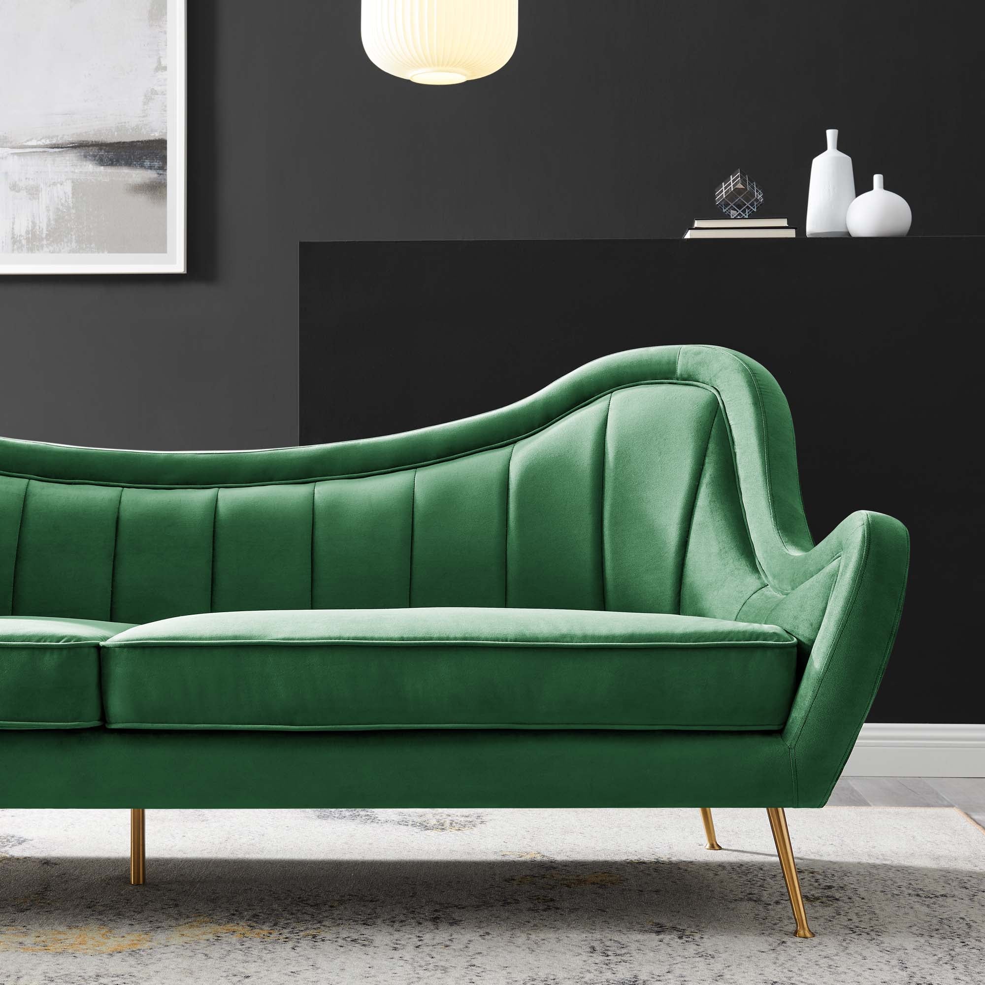 Victorian Channel Tufted Performance Velvet Sofa - Image 9