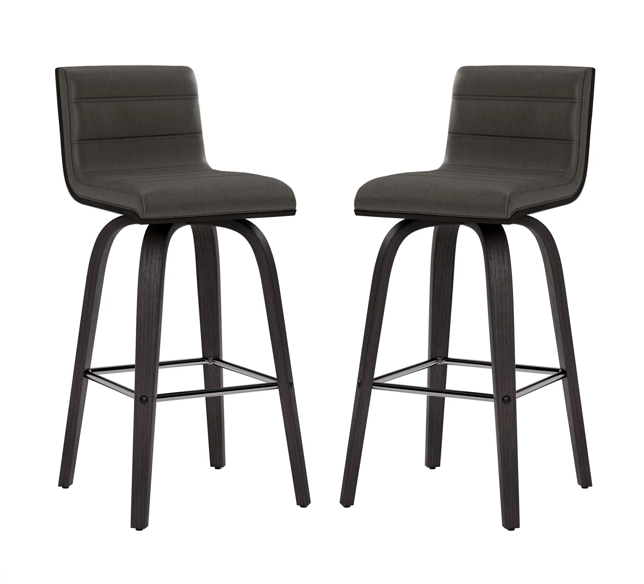 Vienna - 26" Swivel Counter Stool - Black Wood - Image 13