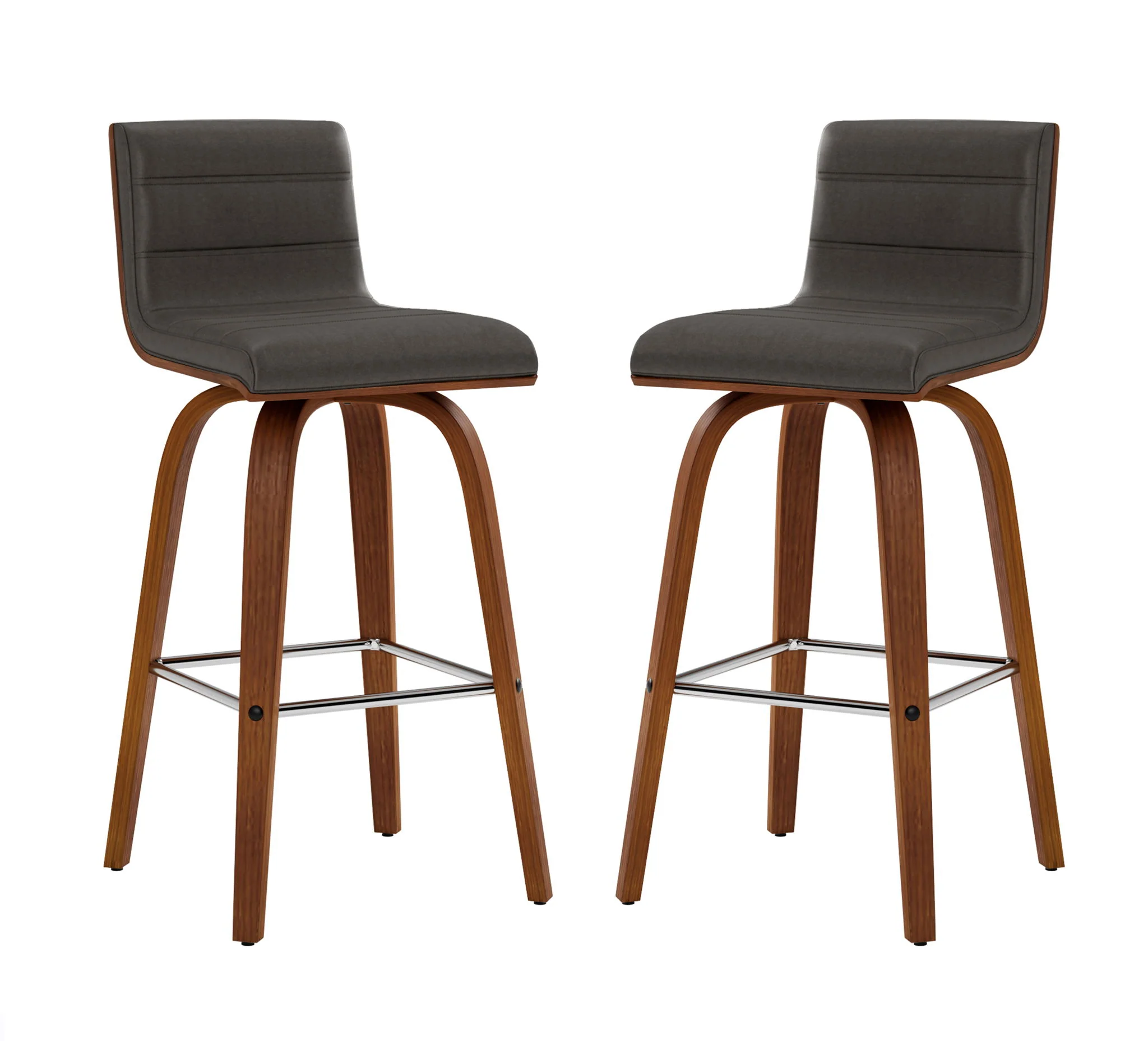 Vienna - 26" Swivel Counter Stool - Walnut Wood - Image 24