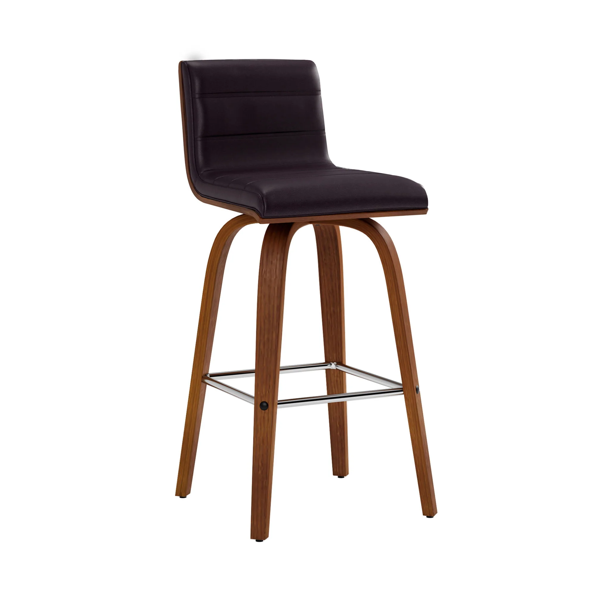 Vienna - 26" Swivel Counter Stool - Walnut Wood - Image 26