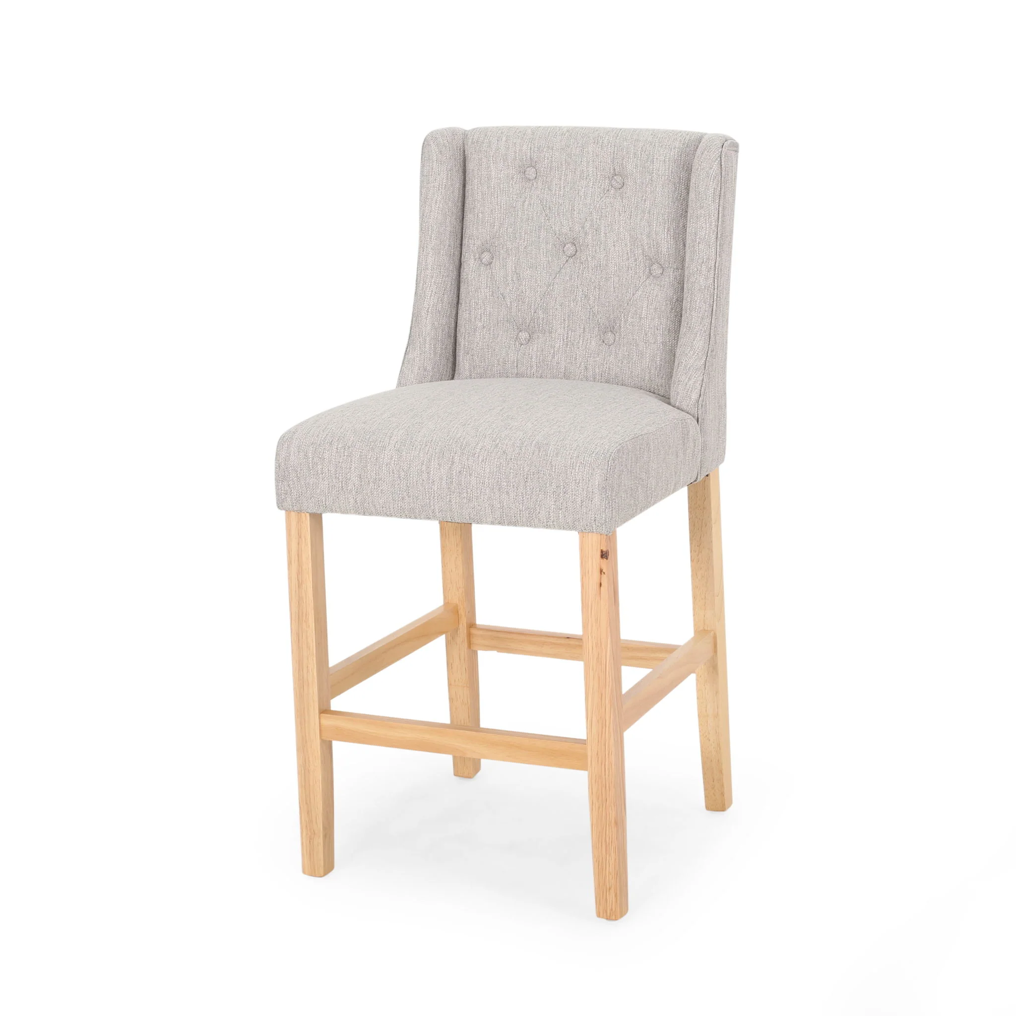 Vienna - Contemporary Fabric Tufted & Wingback Counter Stools (Set of 2) - Image 13