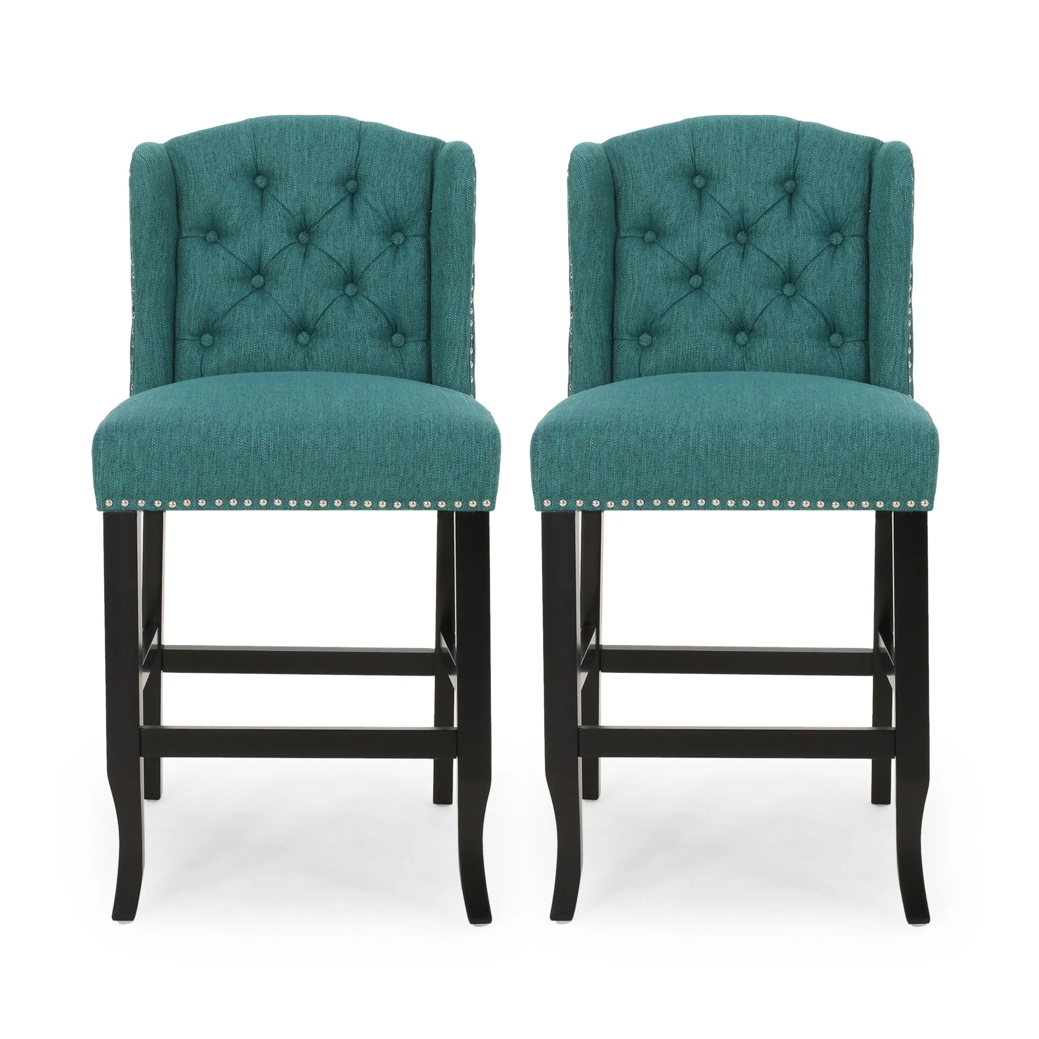 Vienna - Fabric Tufted Counter Stool With Nailhead Accents (Set of 2) - Image 2