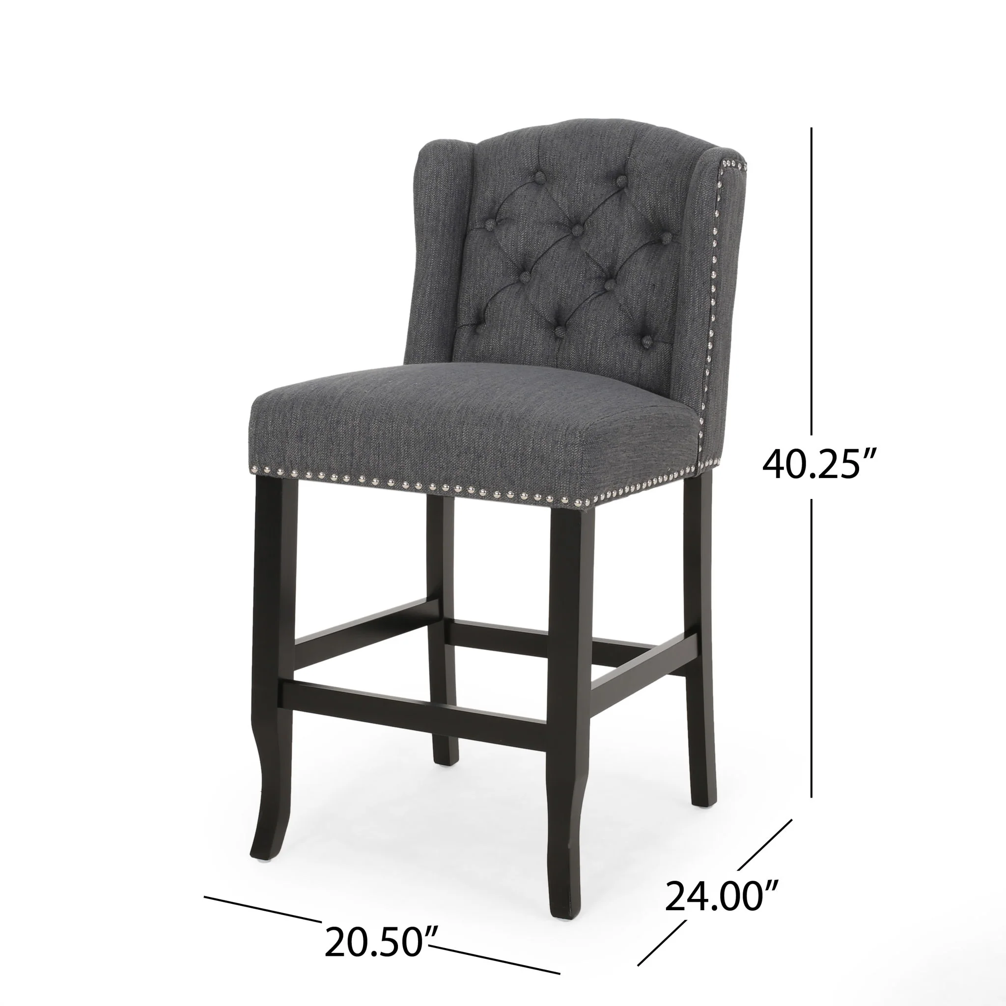 Vienna - Fabric Tufted Counter Stool With Nailhead Accents (Set of 2) - Image 8