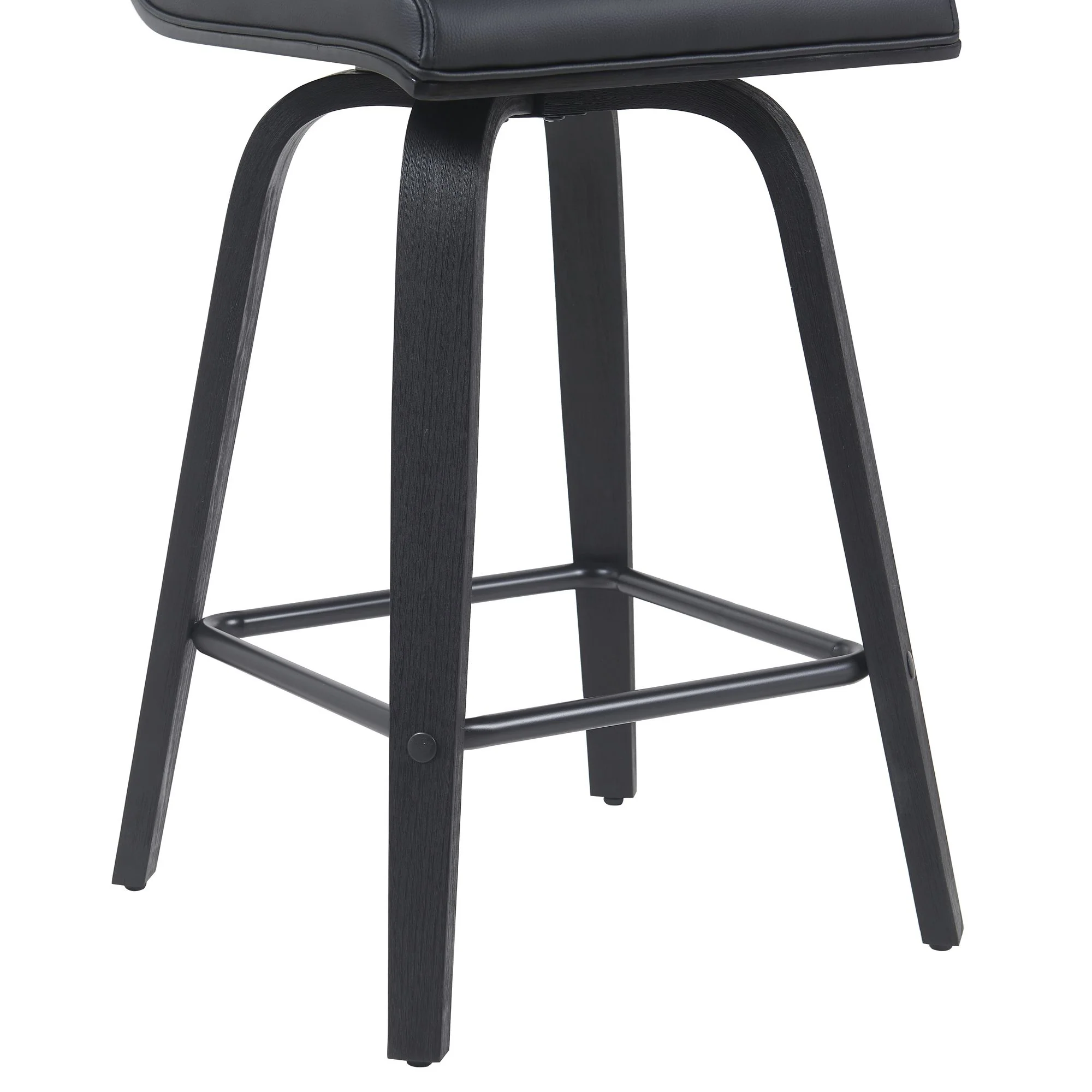 Vienna - Modern Counter Height Swivel Bar Stool - Black Brushed Wood Frame - Image 13