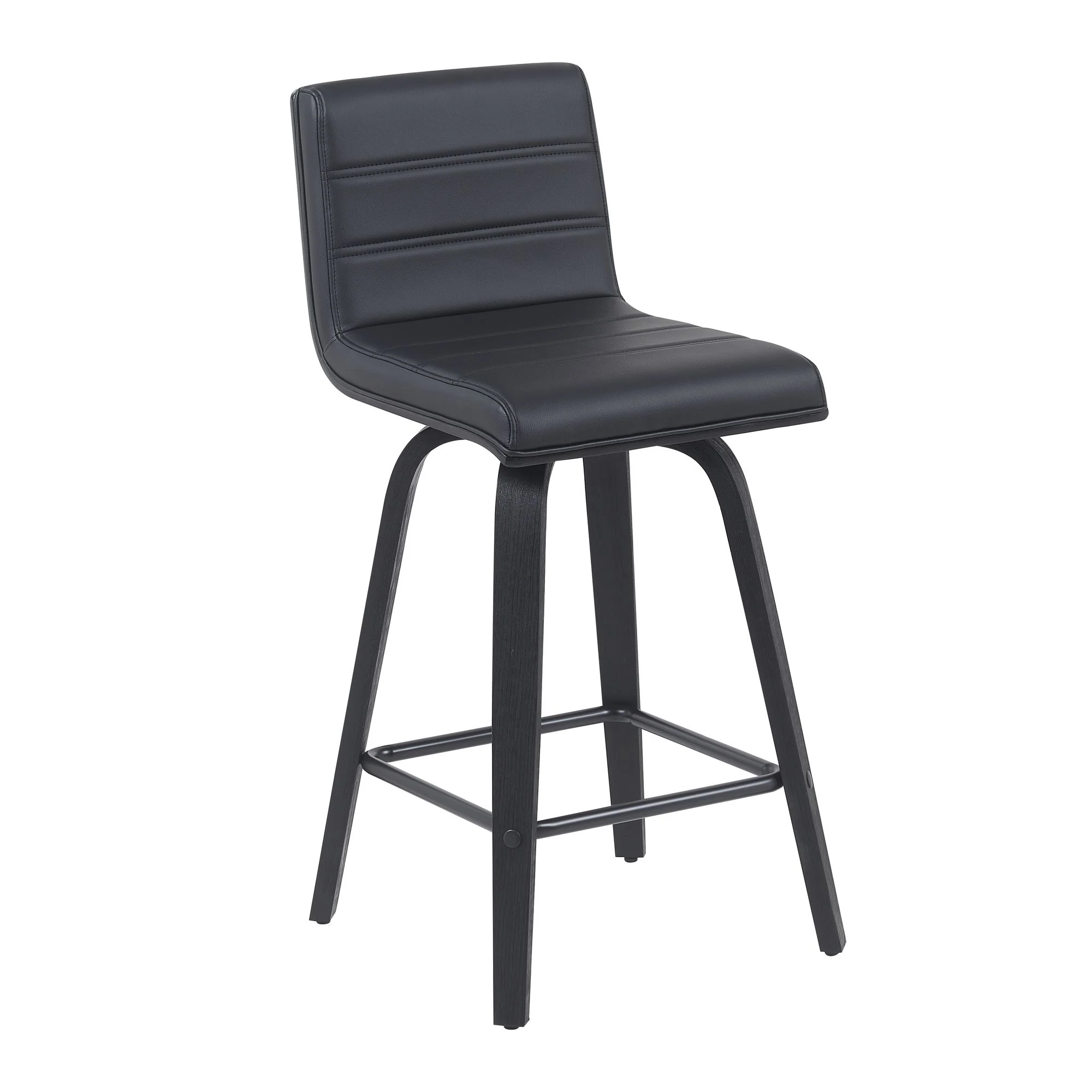 Vienna - Modern Counter Height Swivel Bar Stool - Black Brushed Wood Frame - Image 28