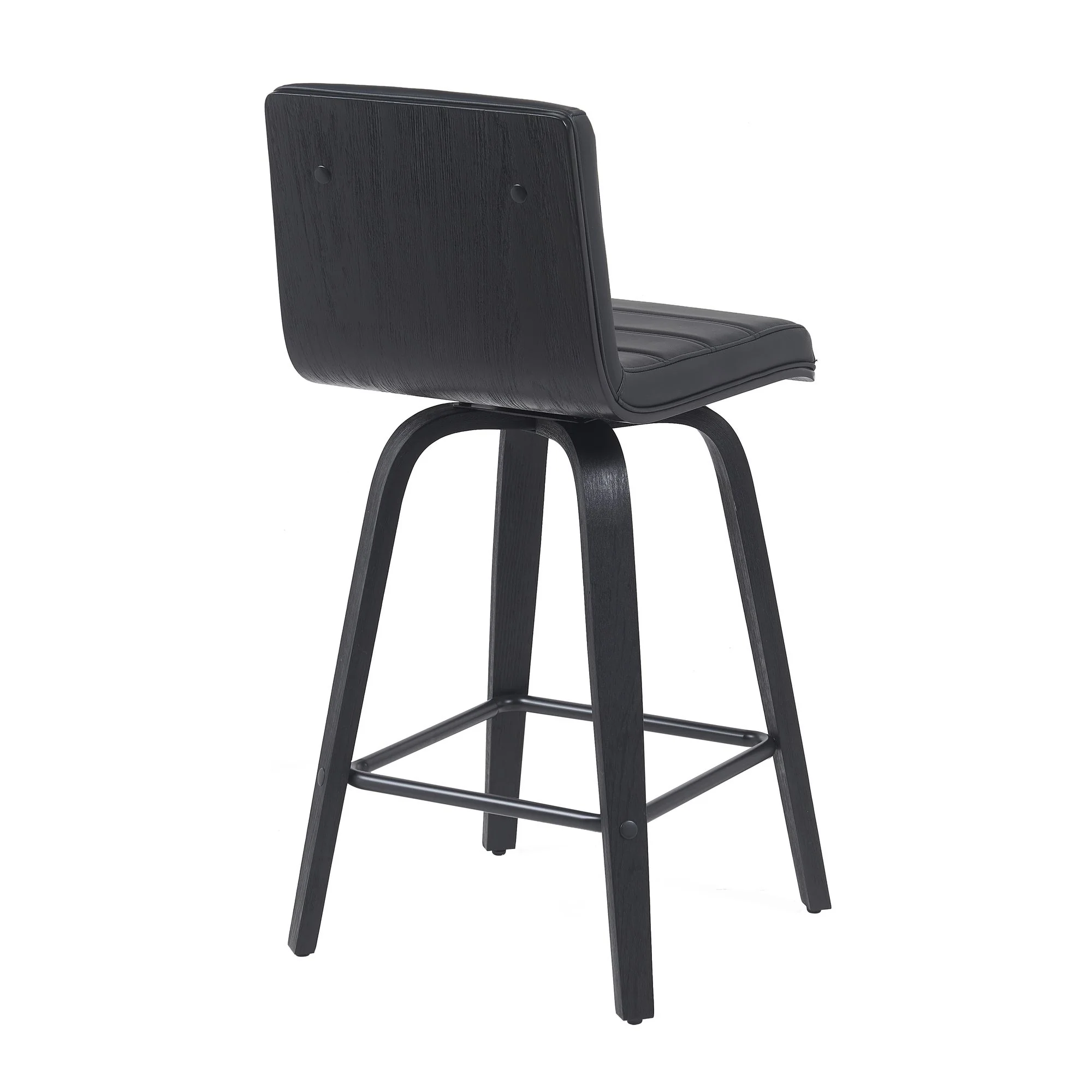 Vienna - Modern Counter Height Swivel Bar Stool - Black Brushed Wood Frame - Image 39