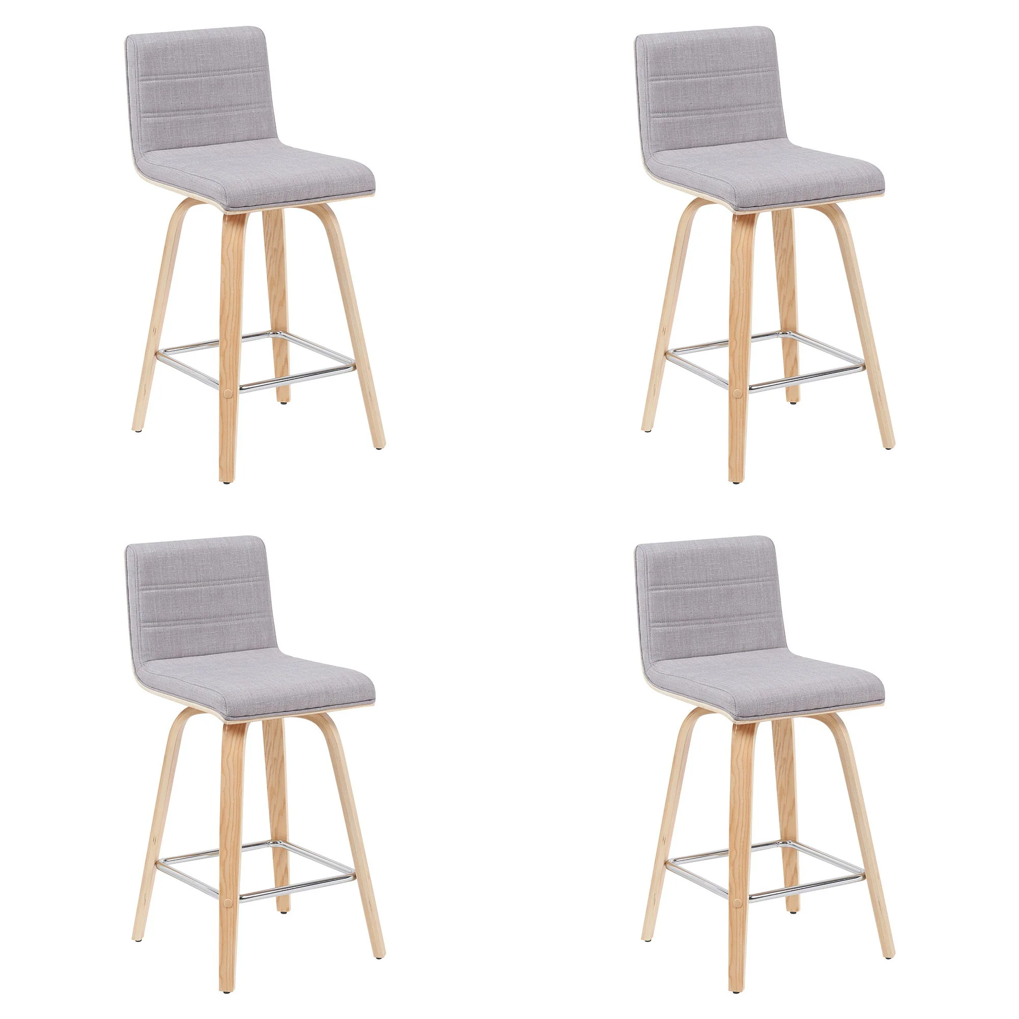Vienna - Modern Counter Height Swivel Bar Stool - Patterned Oak Wood Frame - Image 4