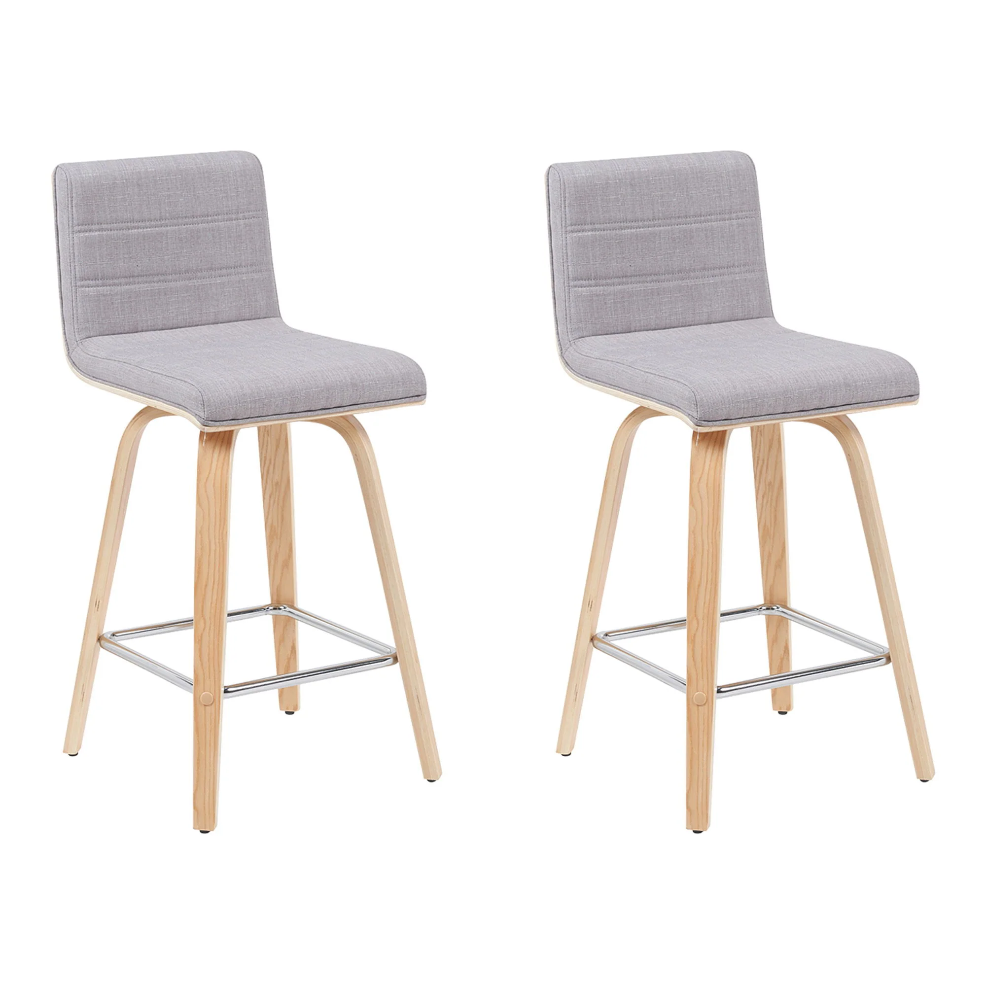 Vienna - Modern Counter Height Swivel Bar Stool - Patterned Oak Wood Frame - Image 7