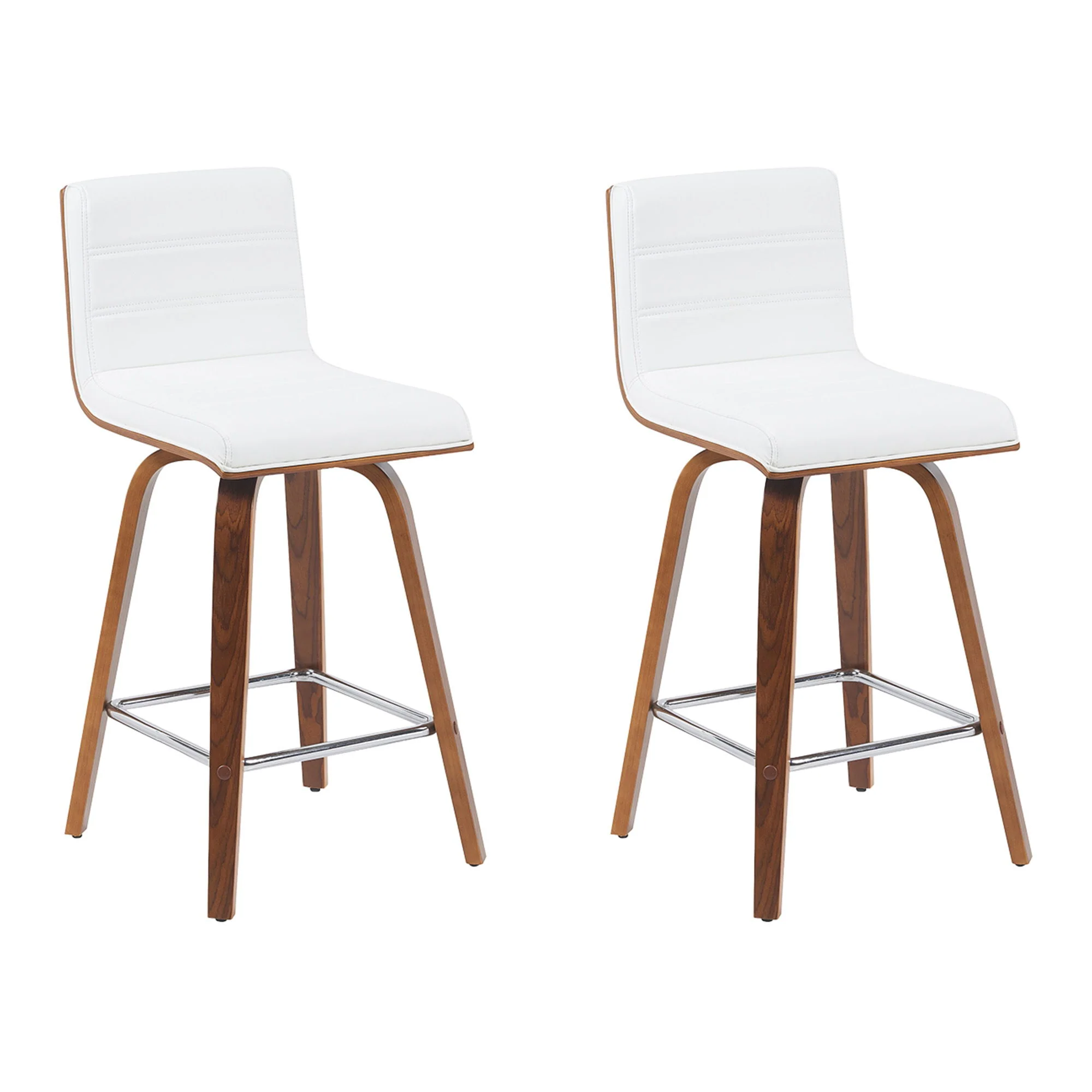 Vienna - Modern Counter Height Swivel Bar Stool - Walnut Finished Wood Frame - Image 10