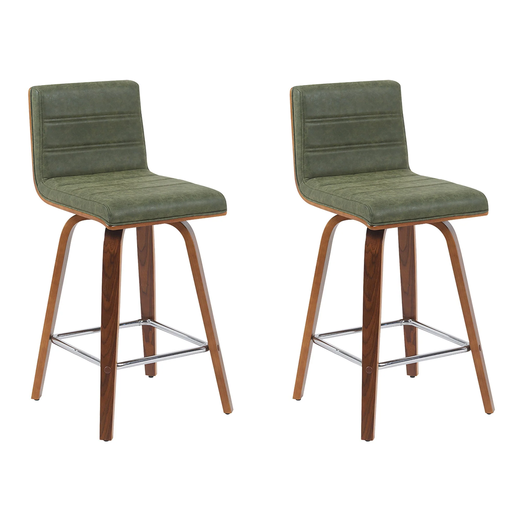 Vienna - Modern Counter Height Swivel Bar Stool - Walnut Finished Wood Frame - Image 14
