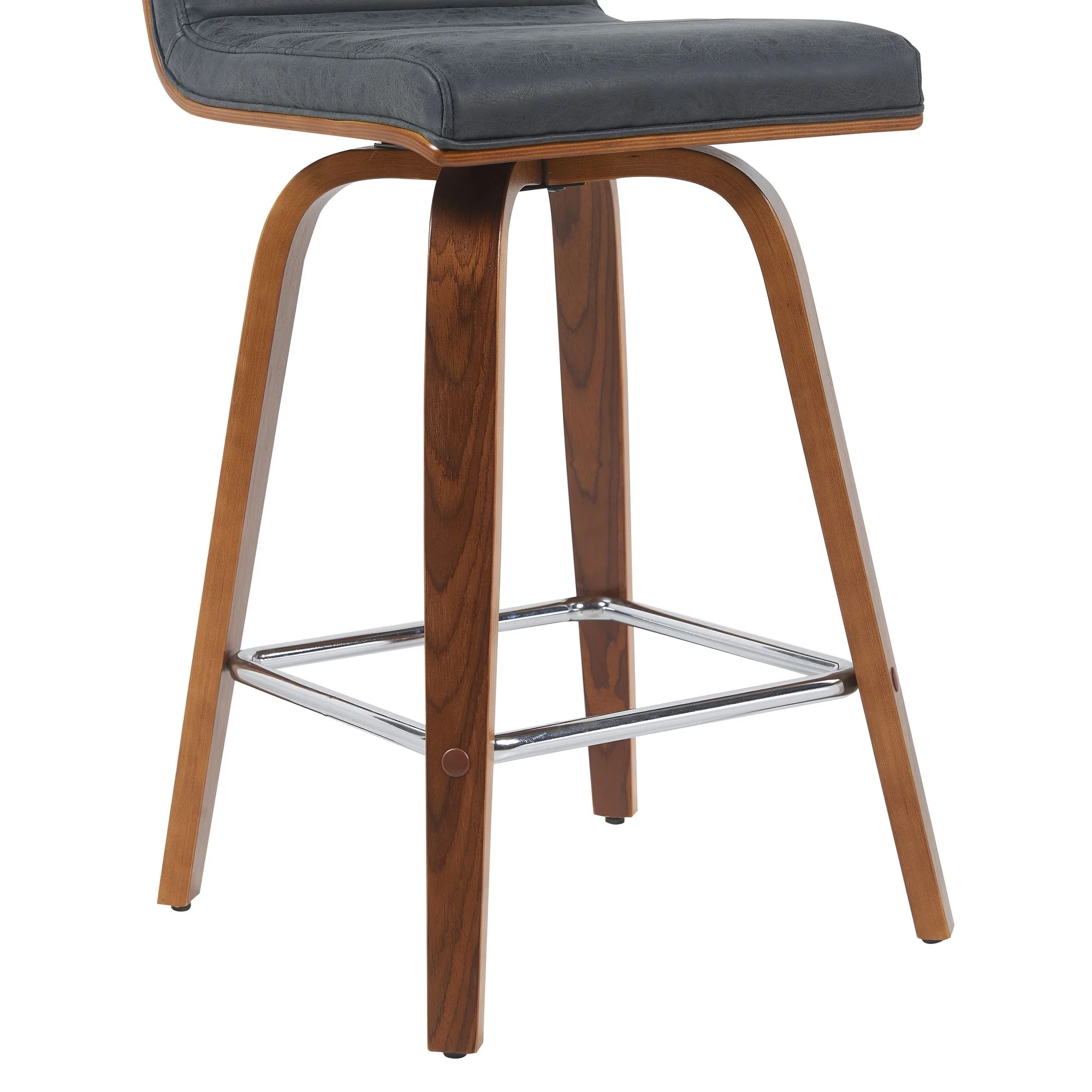 Vienna - Modern Counter Height Swivel Bar Stool - Walnut Finished Wood Frame - Image 39