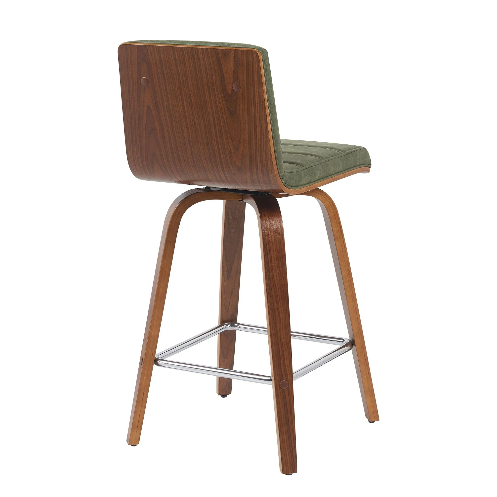 Vienna - Modern Counter Height Swivel Bar Stool - Walnut Finished Wood Frame - Image 41