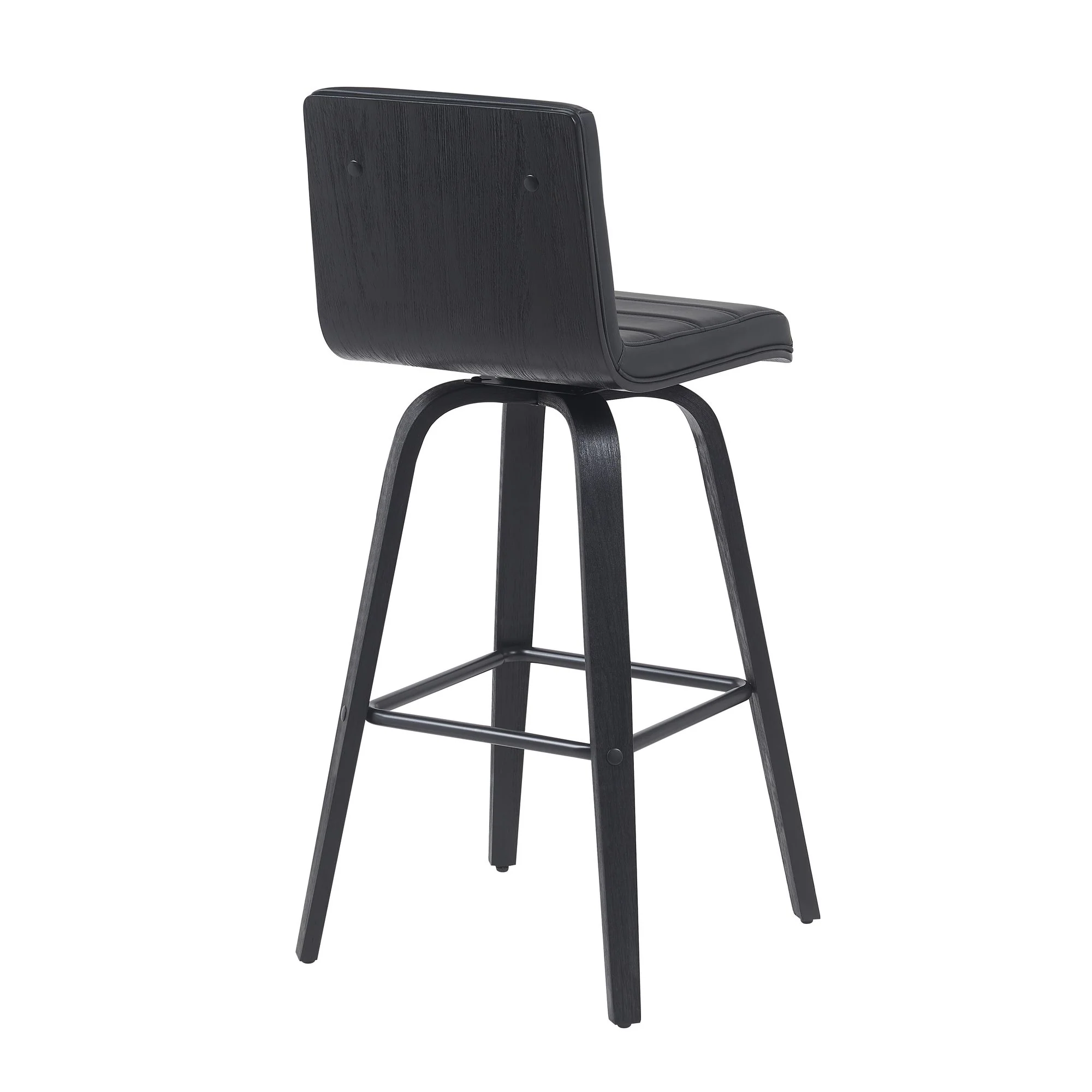 Vienna - Modern Swivel Bar Height Stool - Black Brushed Wood Frame - Image 31
