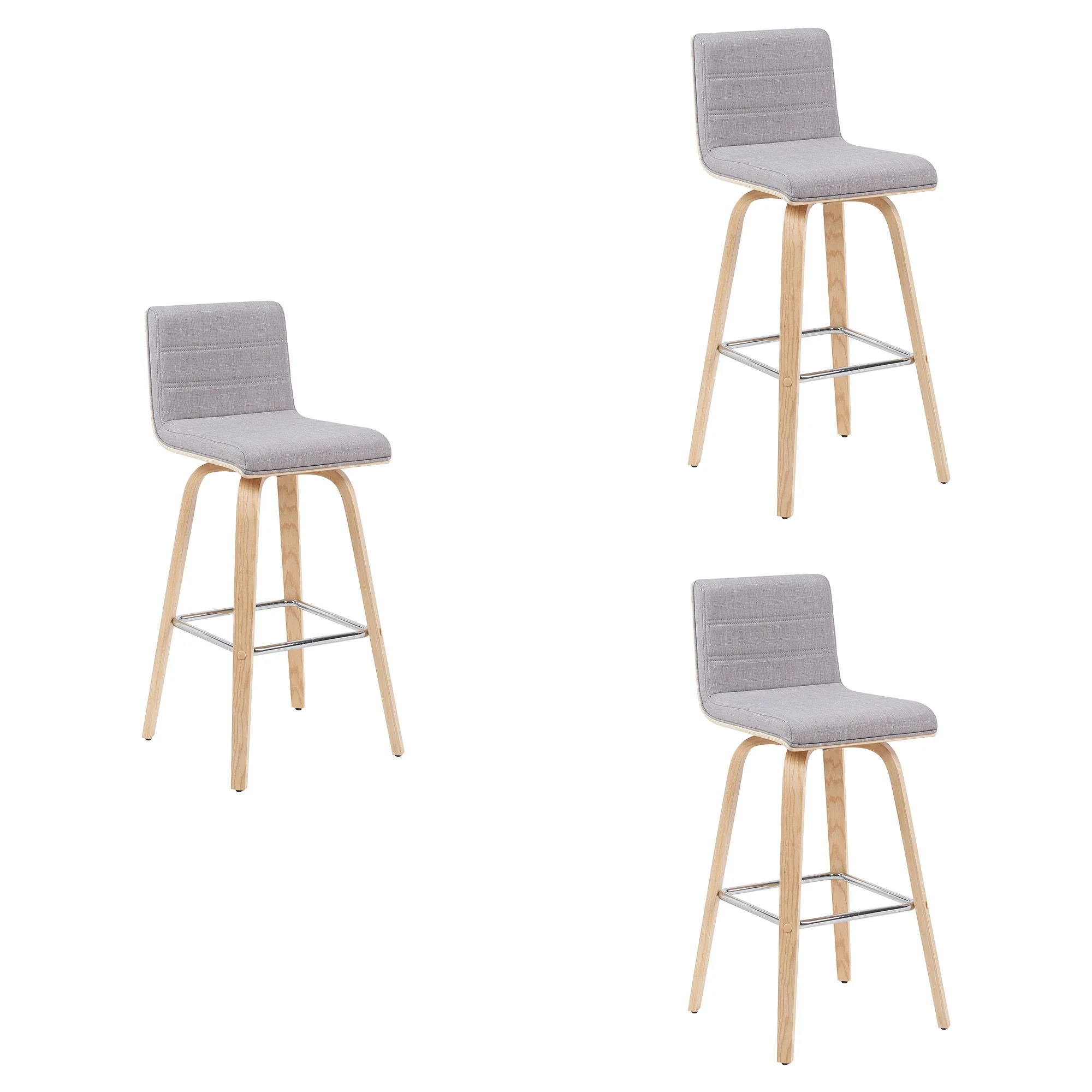 Vienna - Modern Swivel Bar Height Stool - Patterned Oak Wood Frame - Image 7