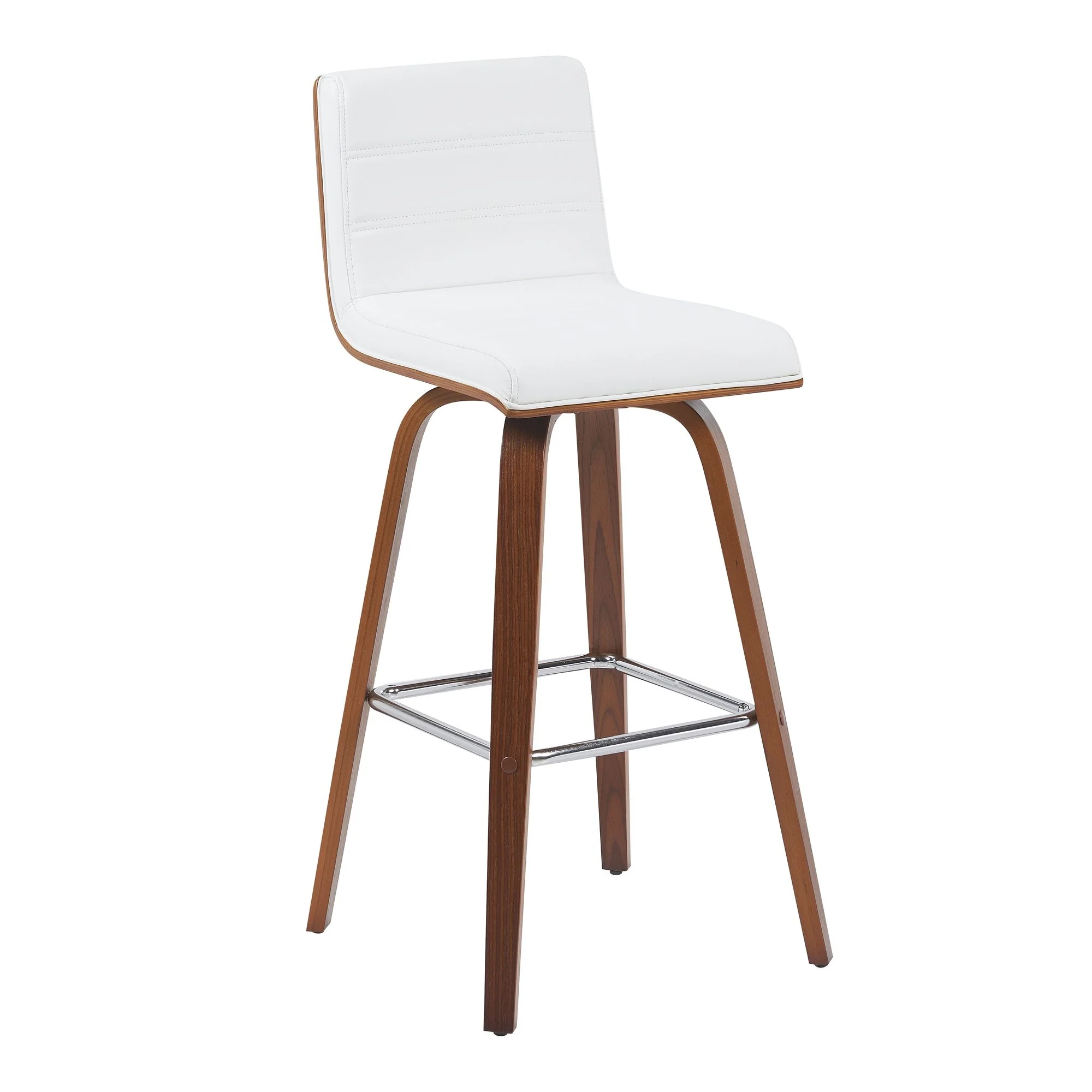 Vienna - Modern Swivel Bar Height Stool - Walnut Finished Wood Frame - Image 43