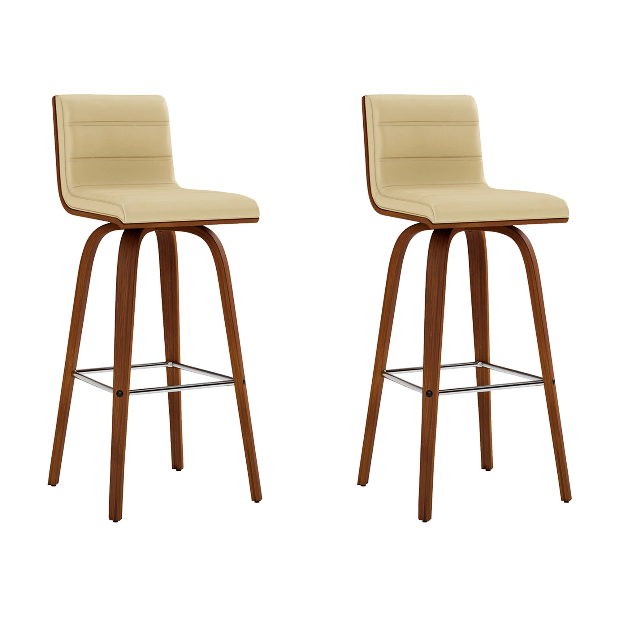 Vienna - 30" Swivel Bar Stool - Walnut Wood - Image 3