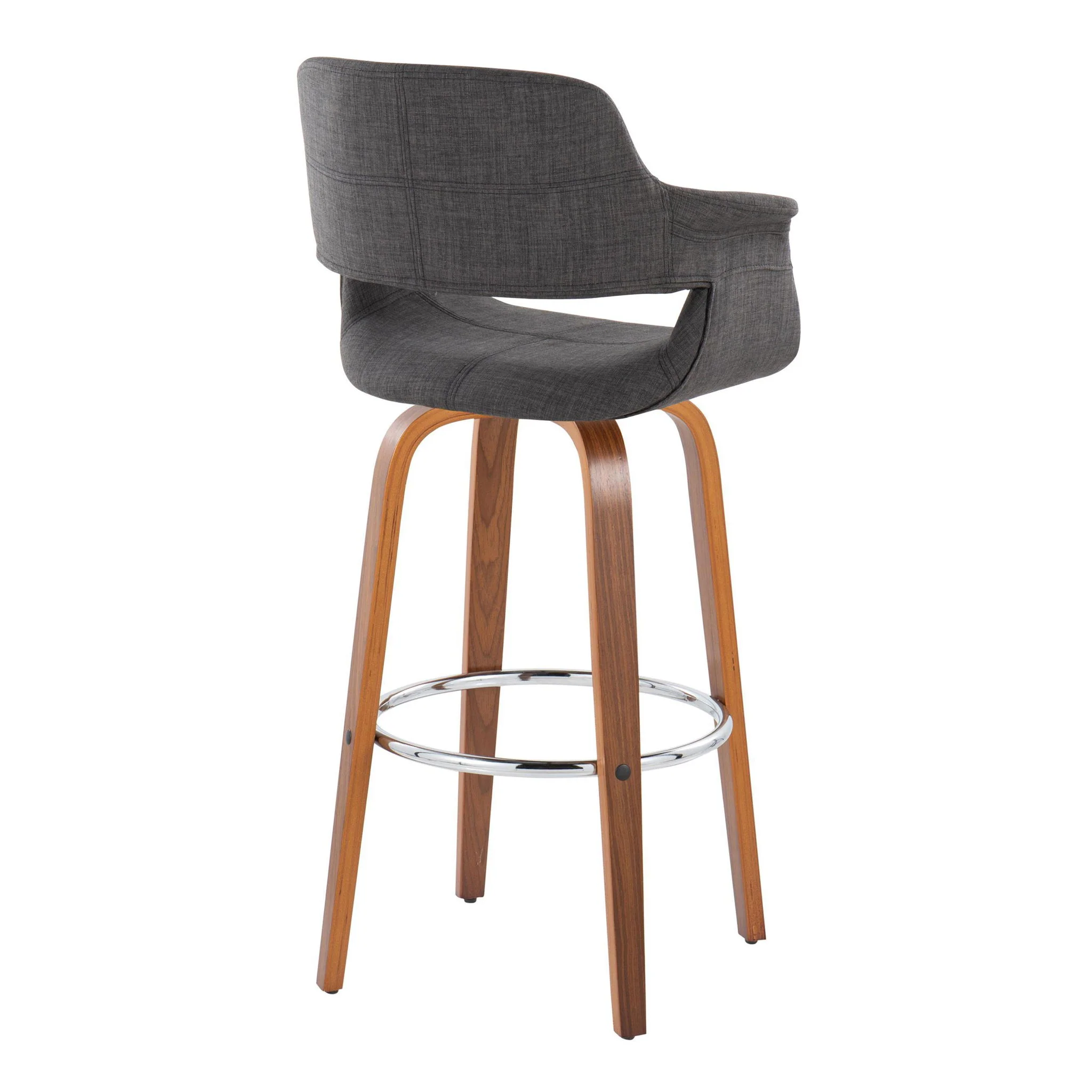 Vintage Flair - Mid Century Modern Fixed Height Barstool With Swivel & Round Footrest (Set of 2) - Image 2