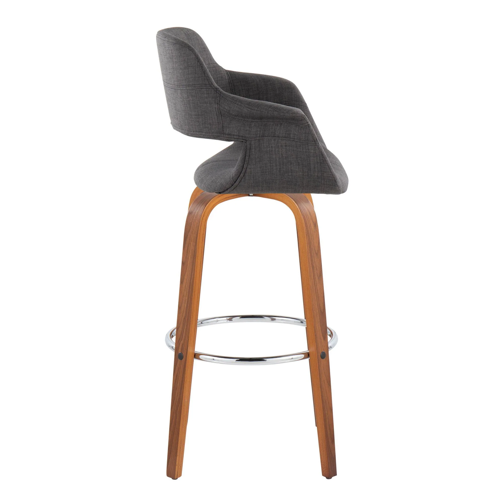Vintage Flair - Mid Century Modern Fixed Height Barstool With Swivel & Round Footrest (Set of 2) - Image 5