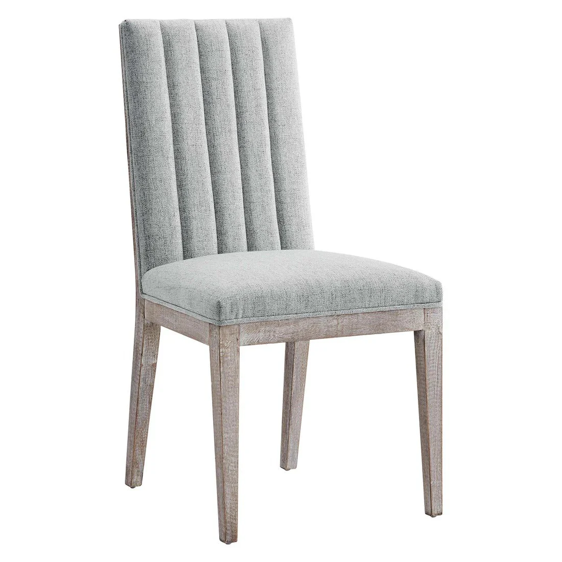 Vintage French Channel Tufted Fabric Dining Side Chair