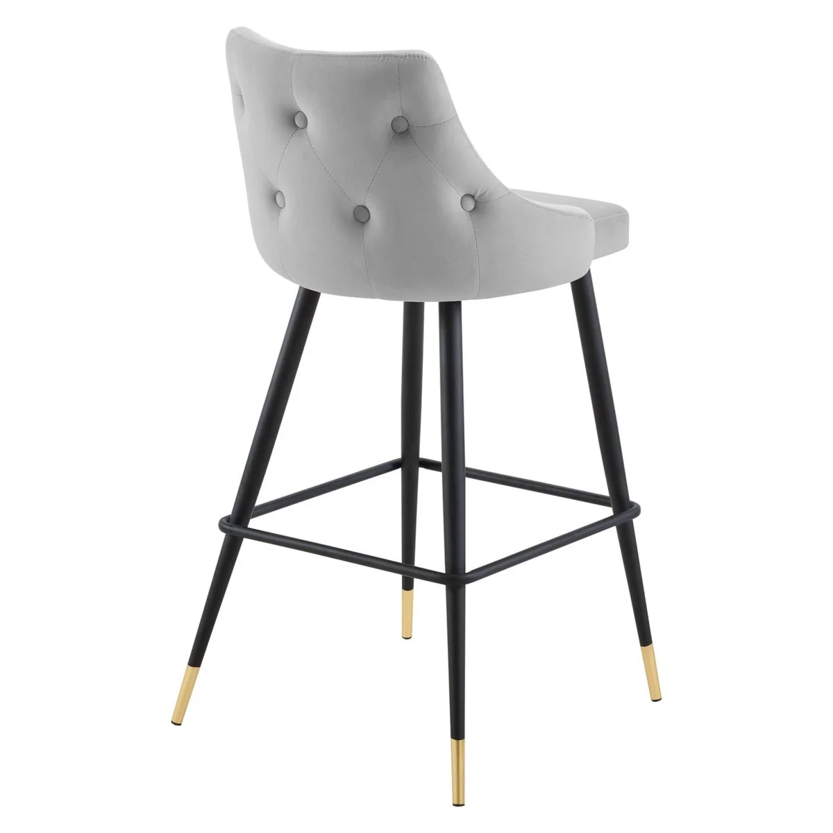 Vintage Glam Performance Velvet Bar Stool – Black and Gold 40 Inch - Image 8