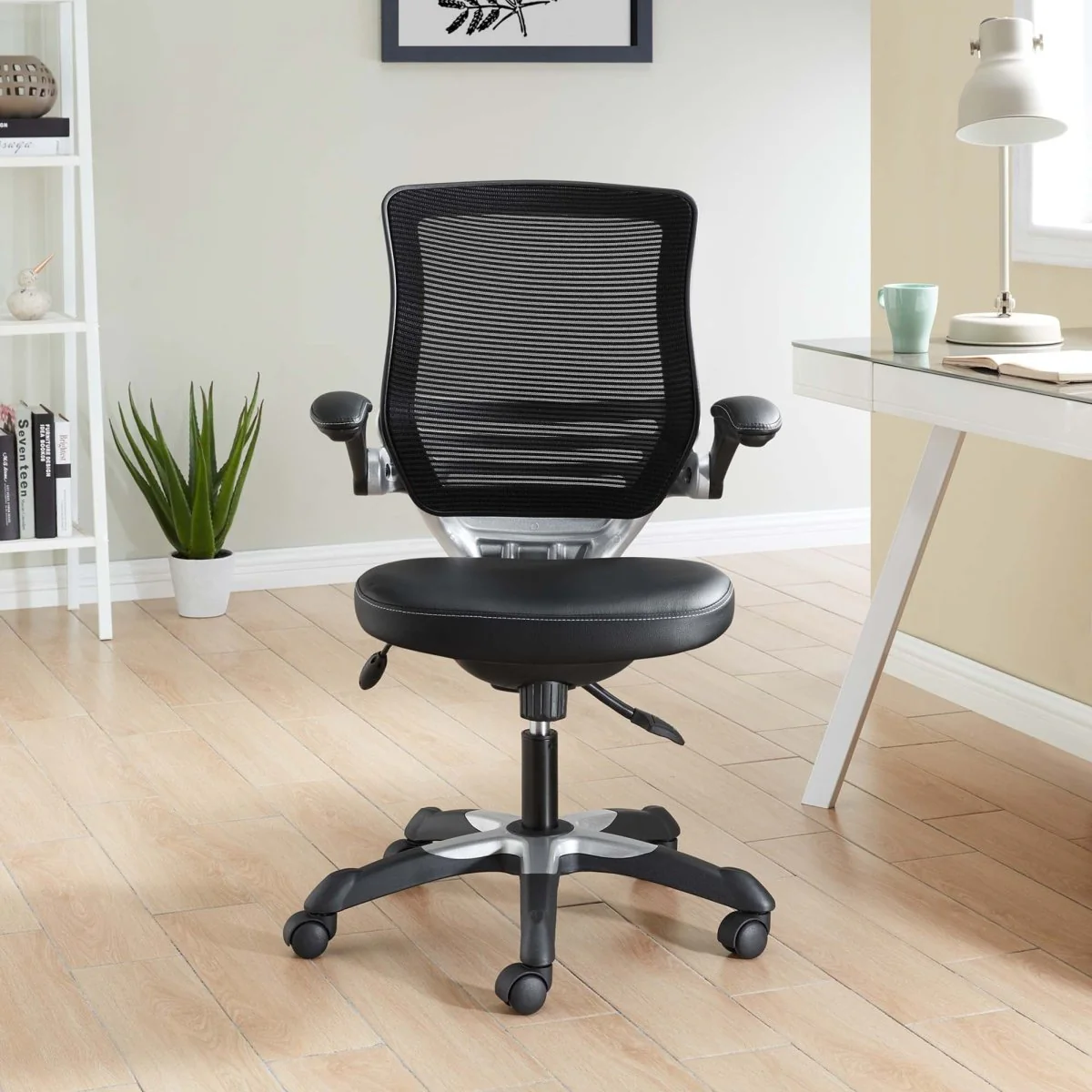 Vinyl Office Chair with Mesh Back – Adjustable Ergonomic Desk Seating - Image 15
