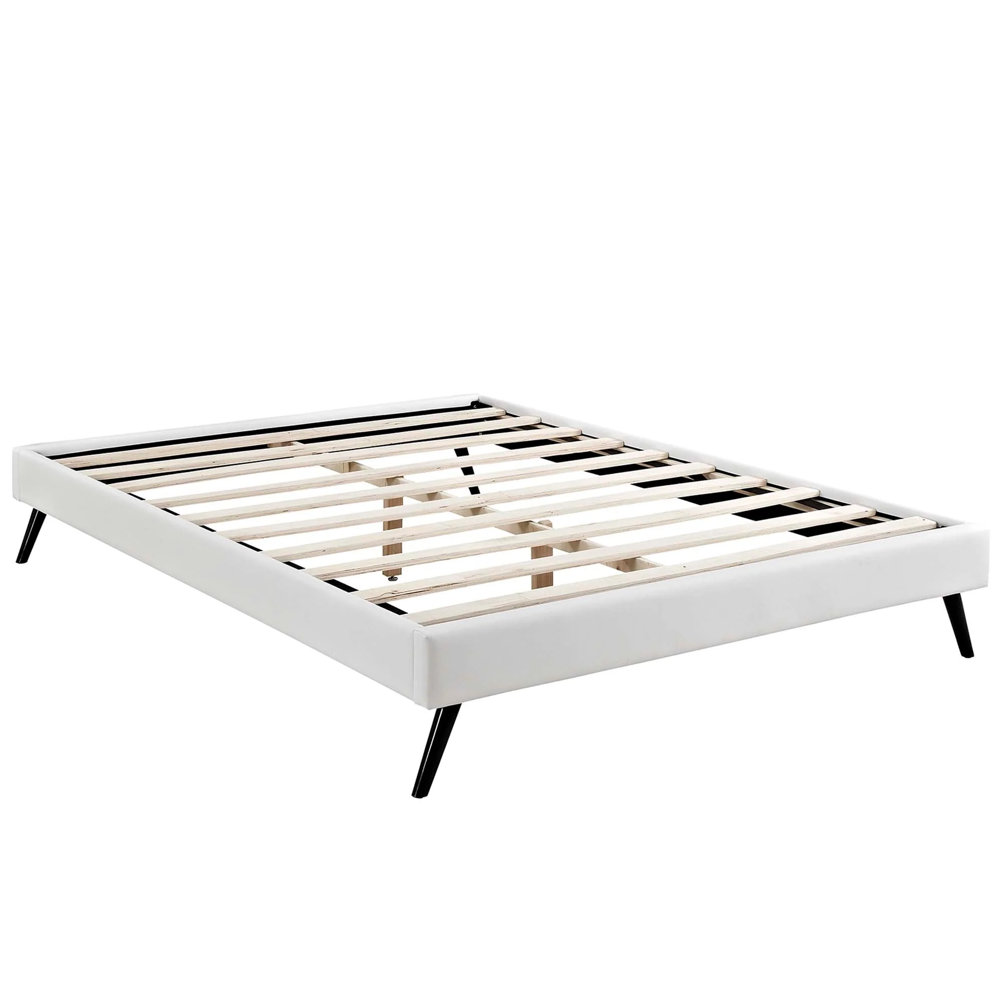 Vinyl Upholstered Platform Bed with Round Splayed Legs - Image 15
