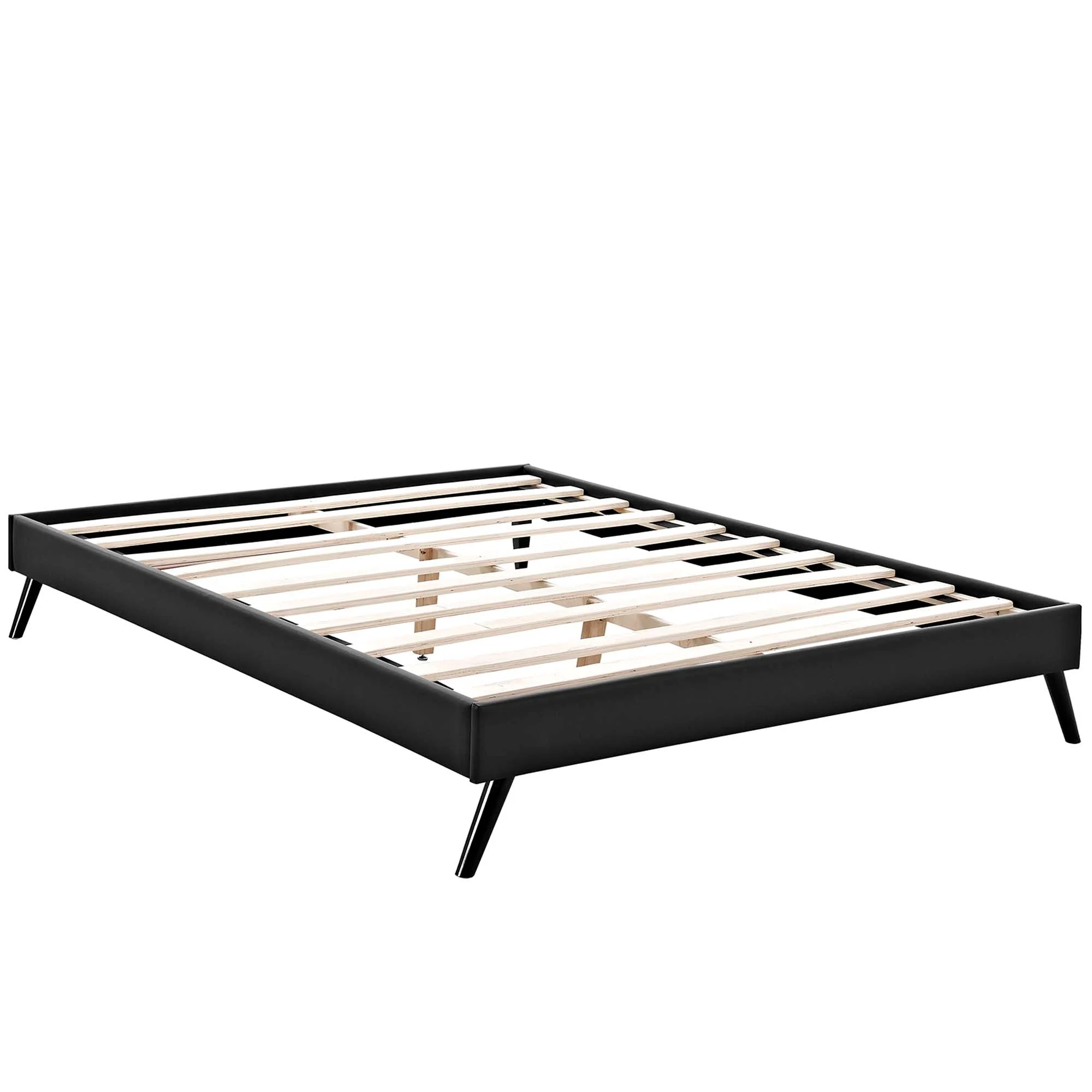 Vinyl Upholstered Platform Bed with Round Splayed Legs - Image 20