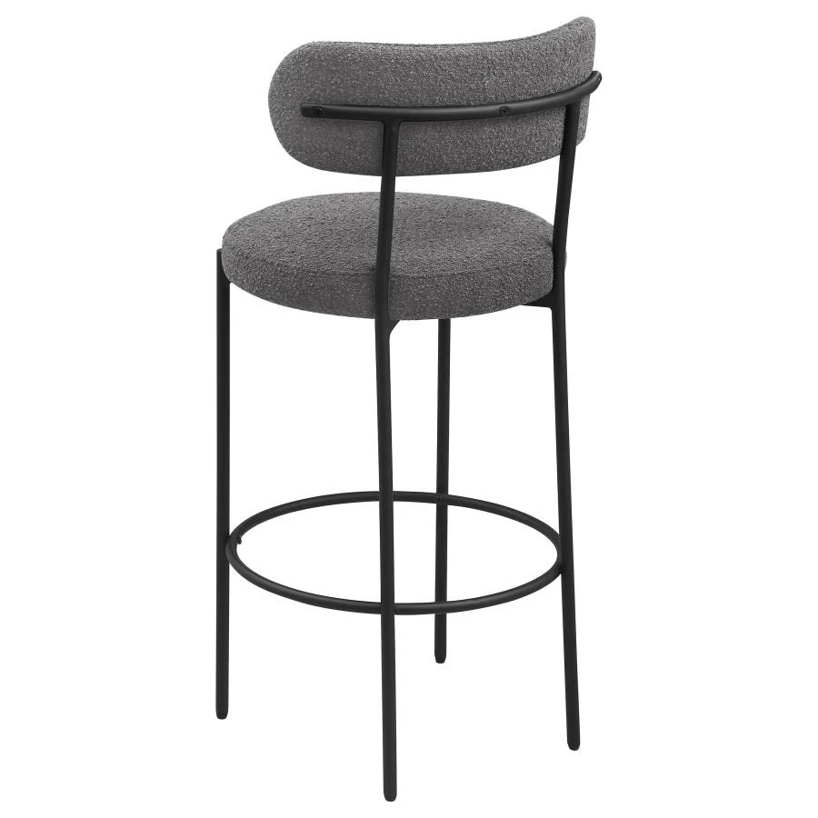 Viola Boucle Upholstered Bar and Counter Stool Pair in Gray - Image 15