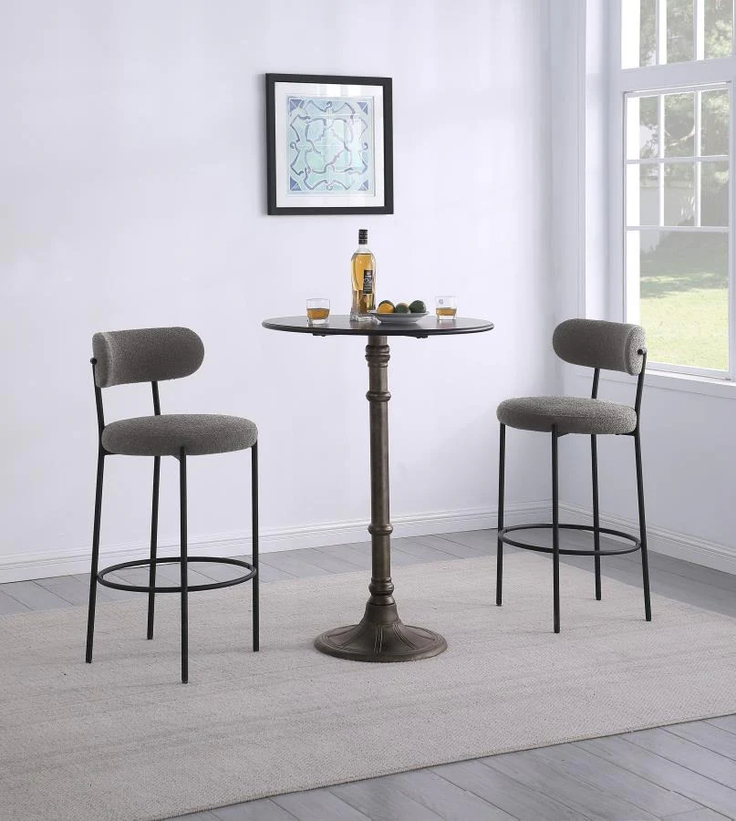 Viola Boucle Upholstered Bar and Counter Stool Pair in Gray - Image 18