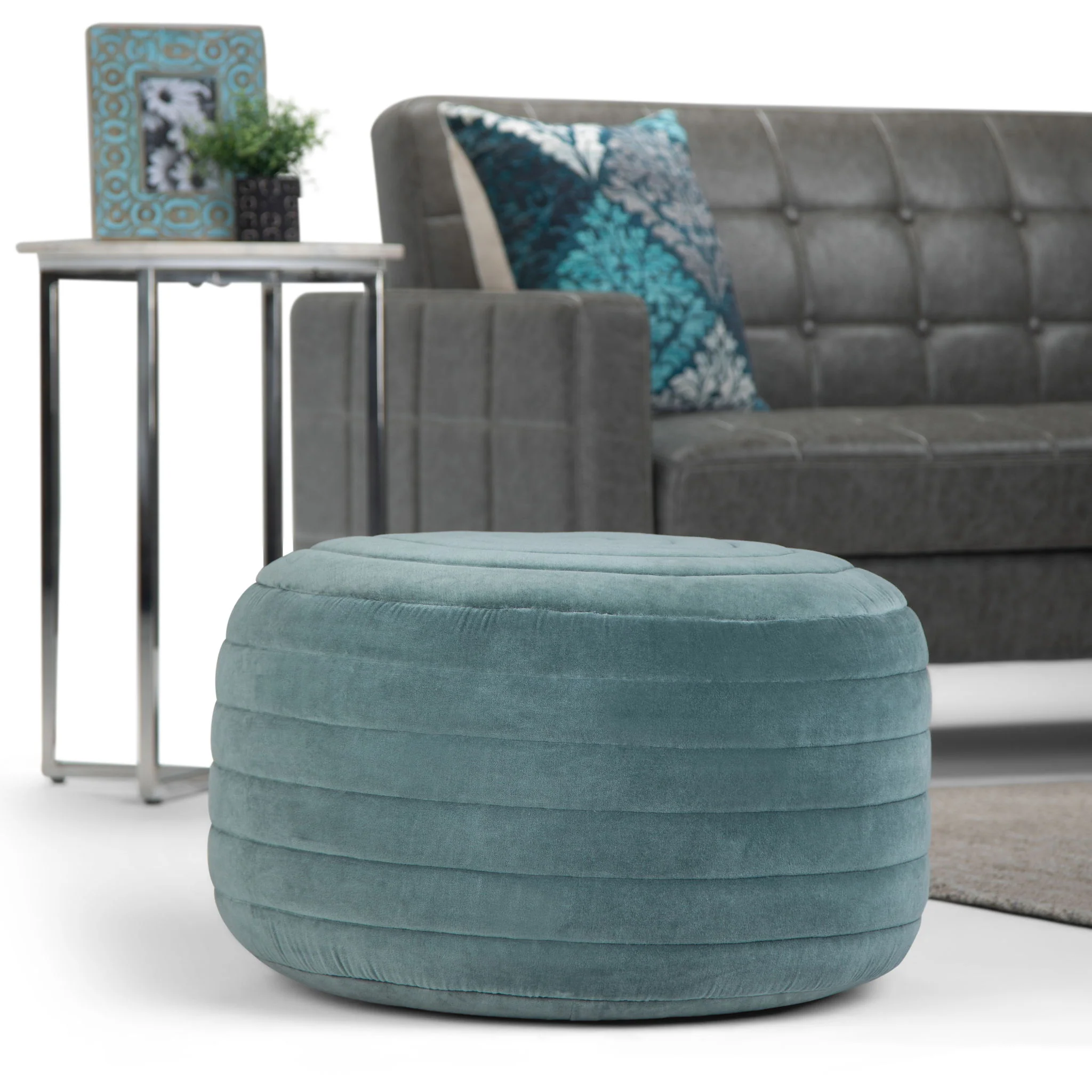 Vivienne - Upholstered Round Pouf - Image 5
