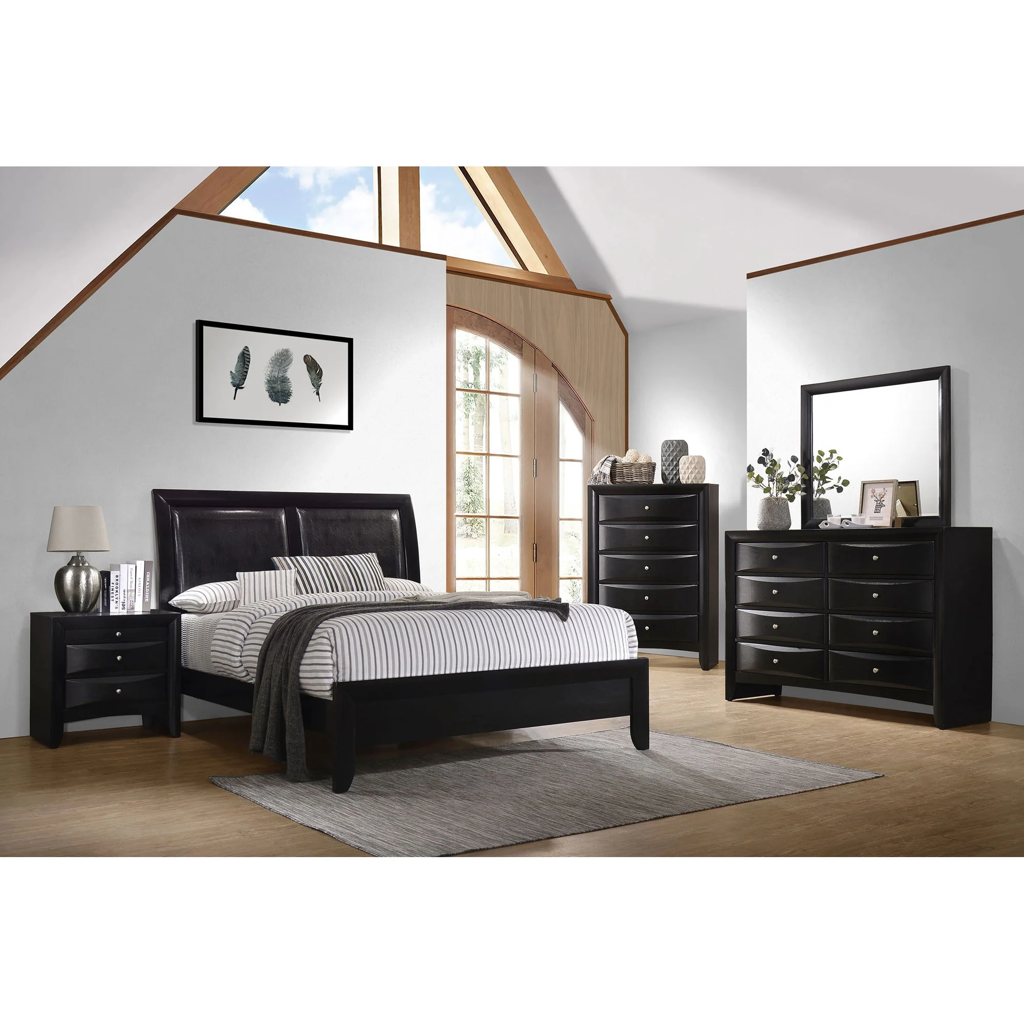 Vollenhove - 2 Drawer Nightstand With Pull Out Tray Storage Solution - Black - Image 3
