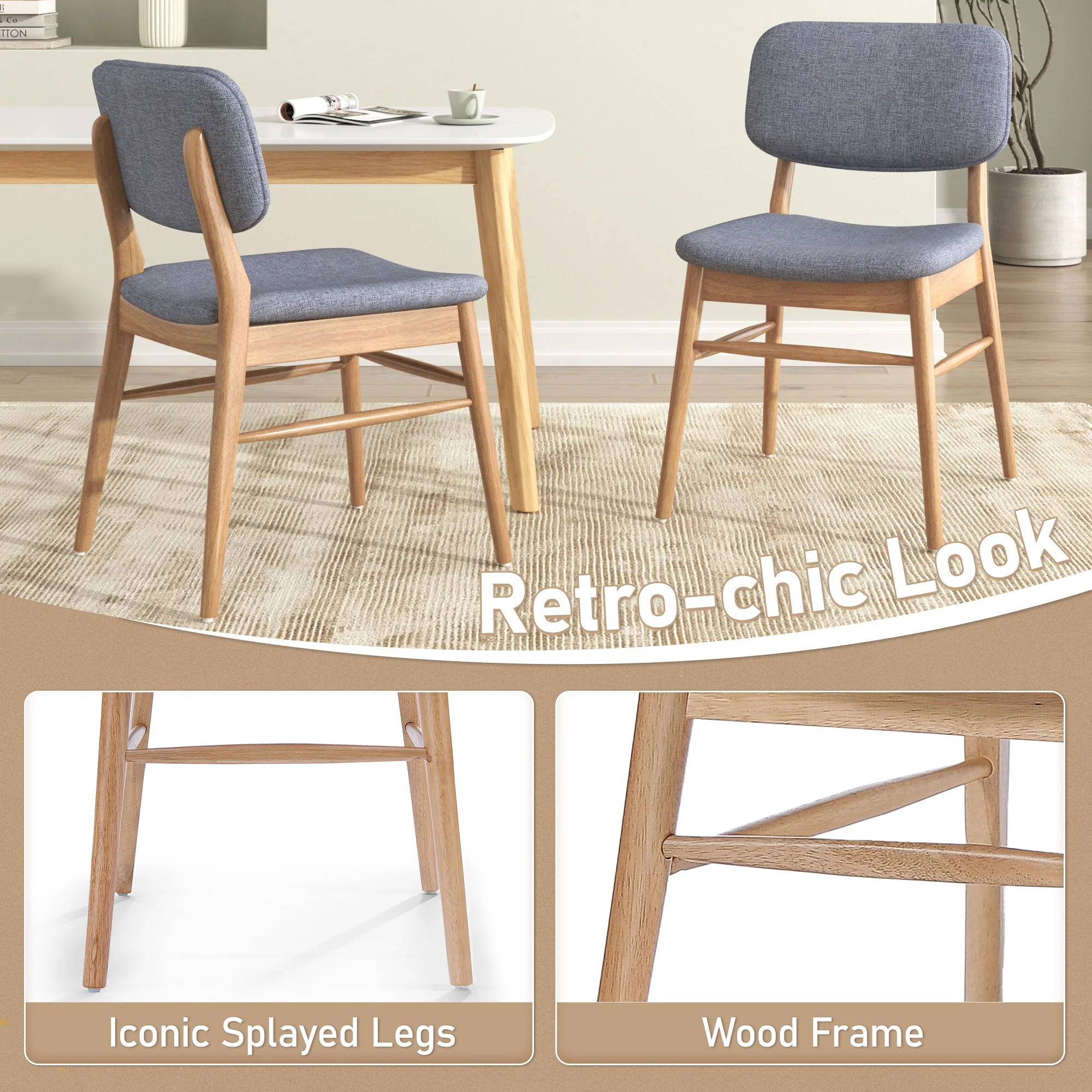 Voyager Upholstered Accent Chair With Splayed Legs And Wood Frame (Set of 2) - Image 7