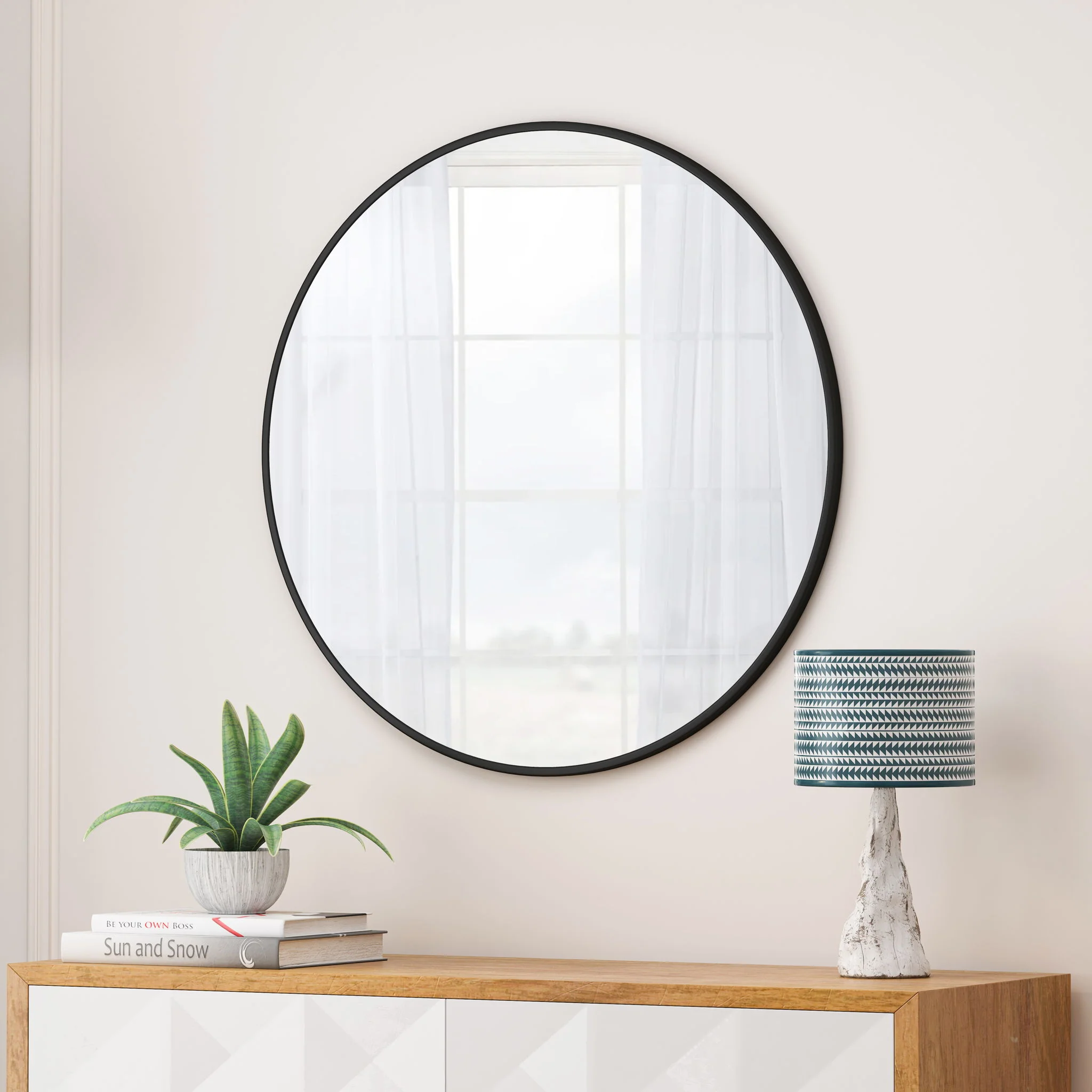 Wall Circular Mirror Metal Framed Mirror Round Vanity Mirror Dressing Mirror, For Bathroom, Living Room, Bedroom Wall Decor - Image 24