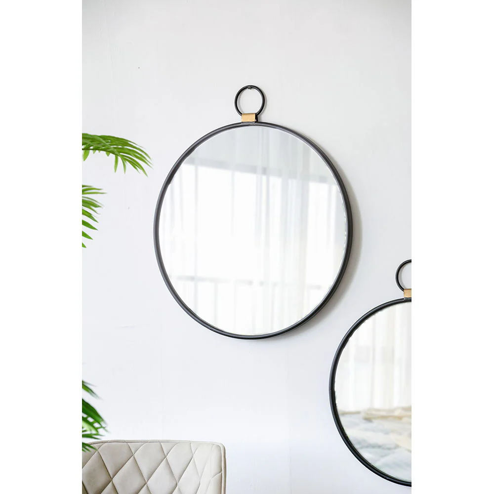 Wall Mirror With Frame, Contemporary Minimalist Accent Mirror For Living Room, Foyer, Entryway, Bedroom - Black - Image 8