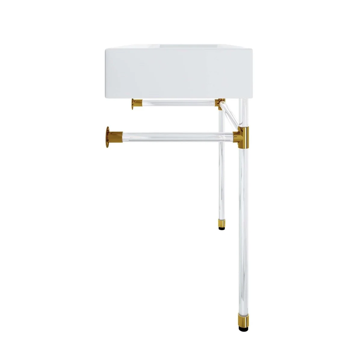 Wall-Mount Bathroom Vanity with Sink — Stainless Steel and Acrylic Construction - Image 36
