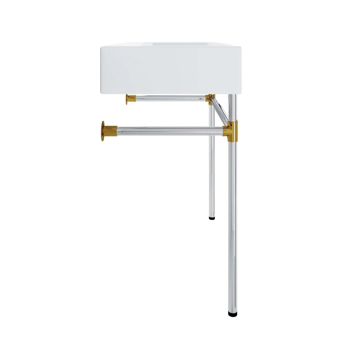 Wall-Mount Bathroom Vanity with Sink — Stainless Steel and Acrylic Construction - Image 44