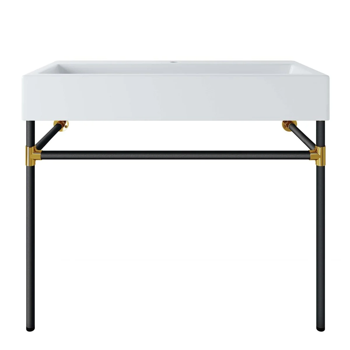 Wall-Mount Bathroom Vanity with Sink — Stainless Steel and Acrylic Construction - Image 56