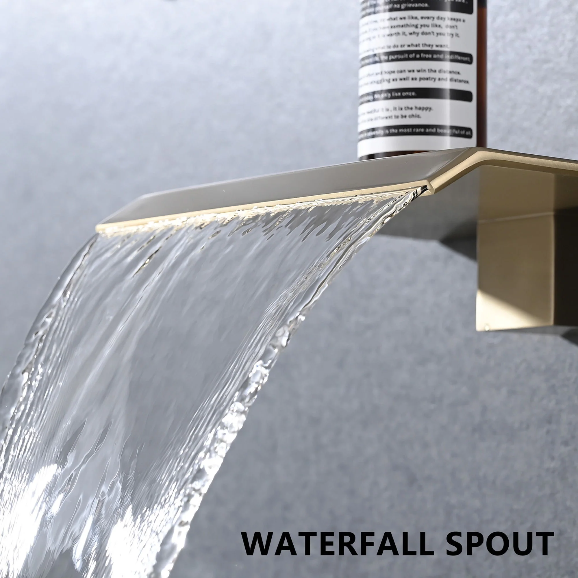 Wall Mount Bathtub Faucet With Waterfall Tub Spout And Single Handle Stainless Steel - Image 12