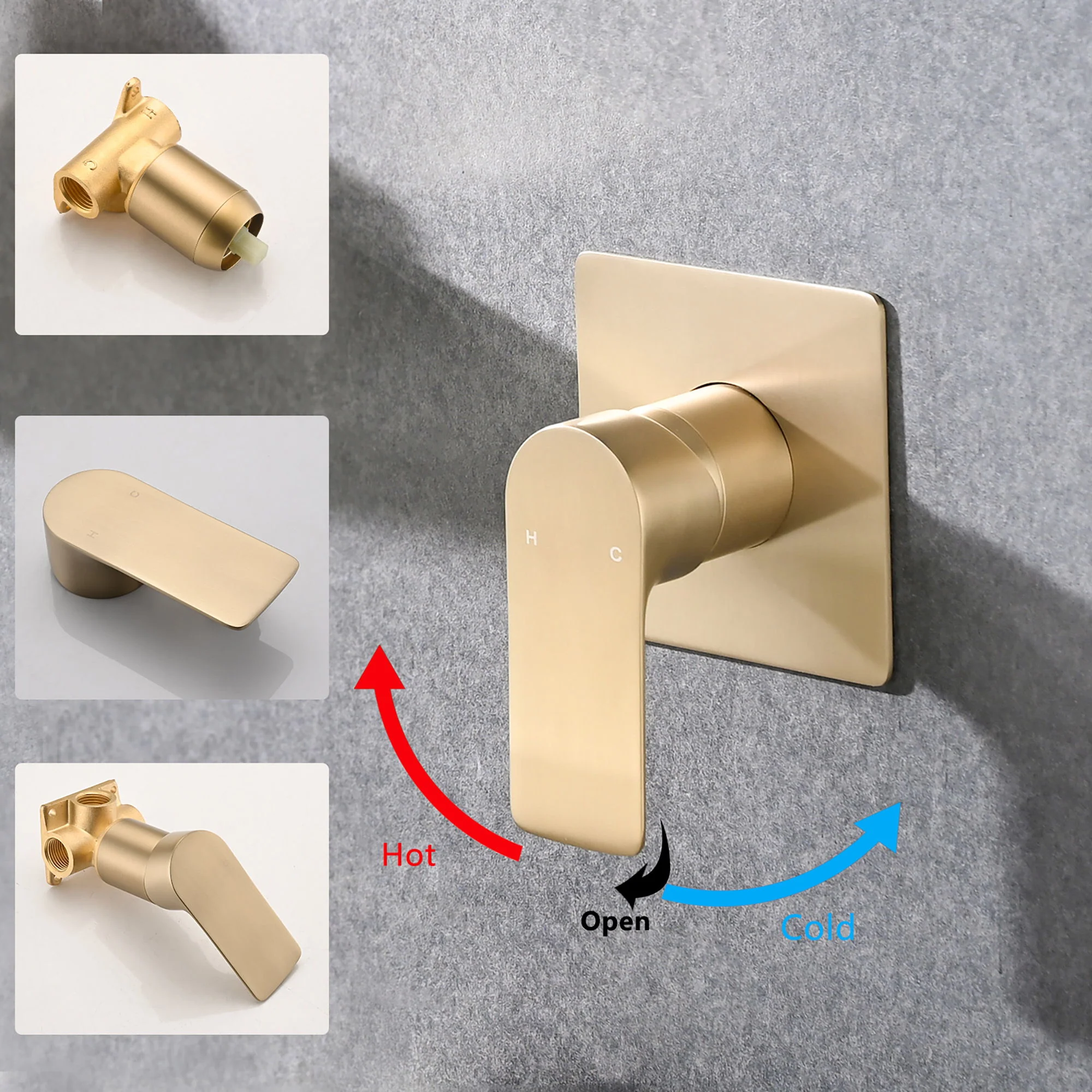Wall Mount Bathtub Faucet With Waterfall Tub Spout And Single Handle Stainless Steel - Image 7