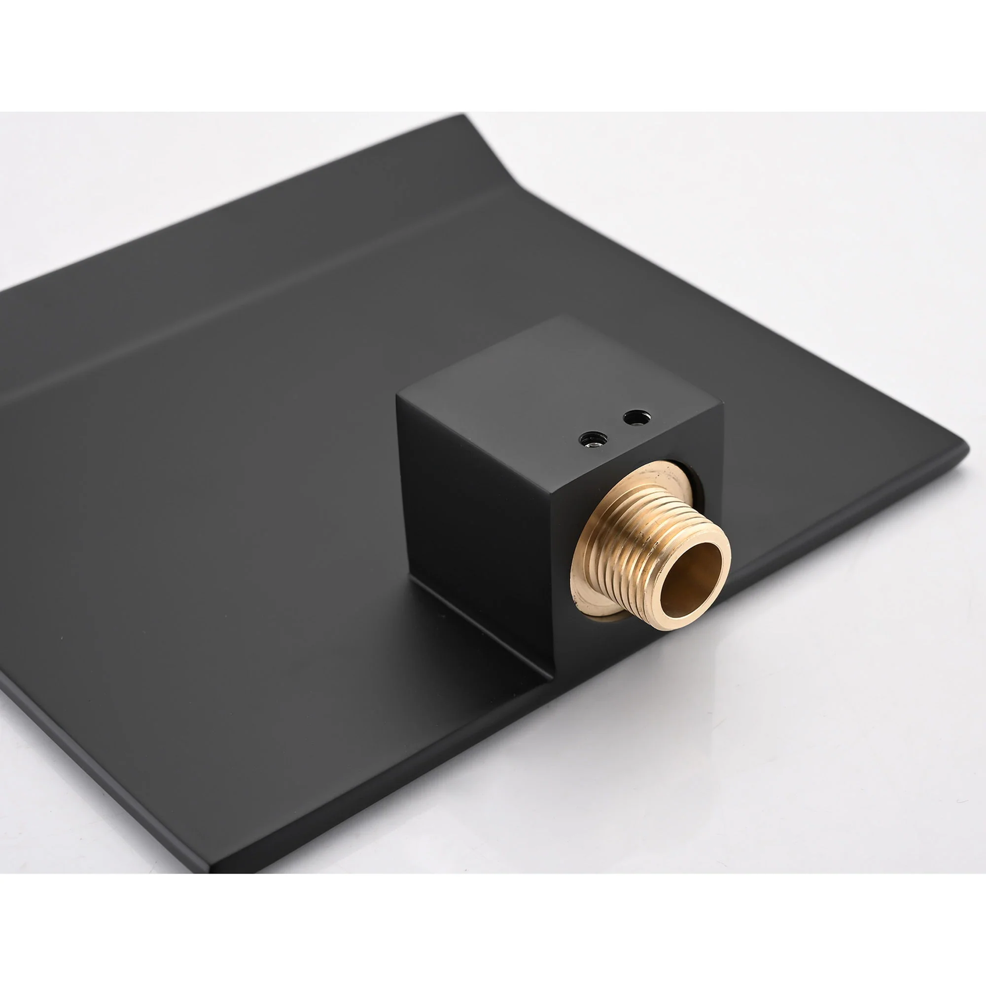Wall Mount Bathtub Faucet With Waterfall Tub Spout And Single Handle Stainless Steel - Image 9